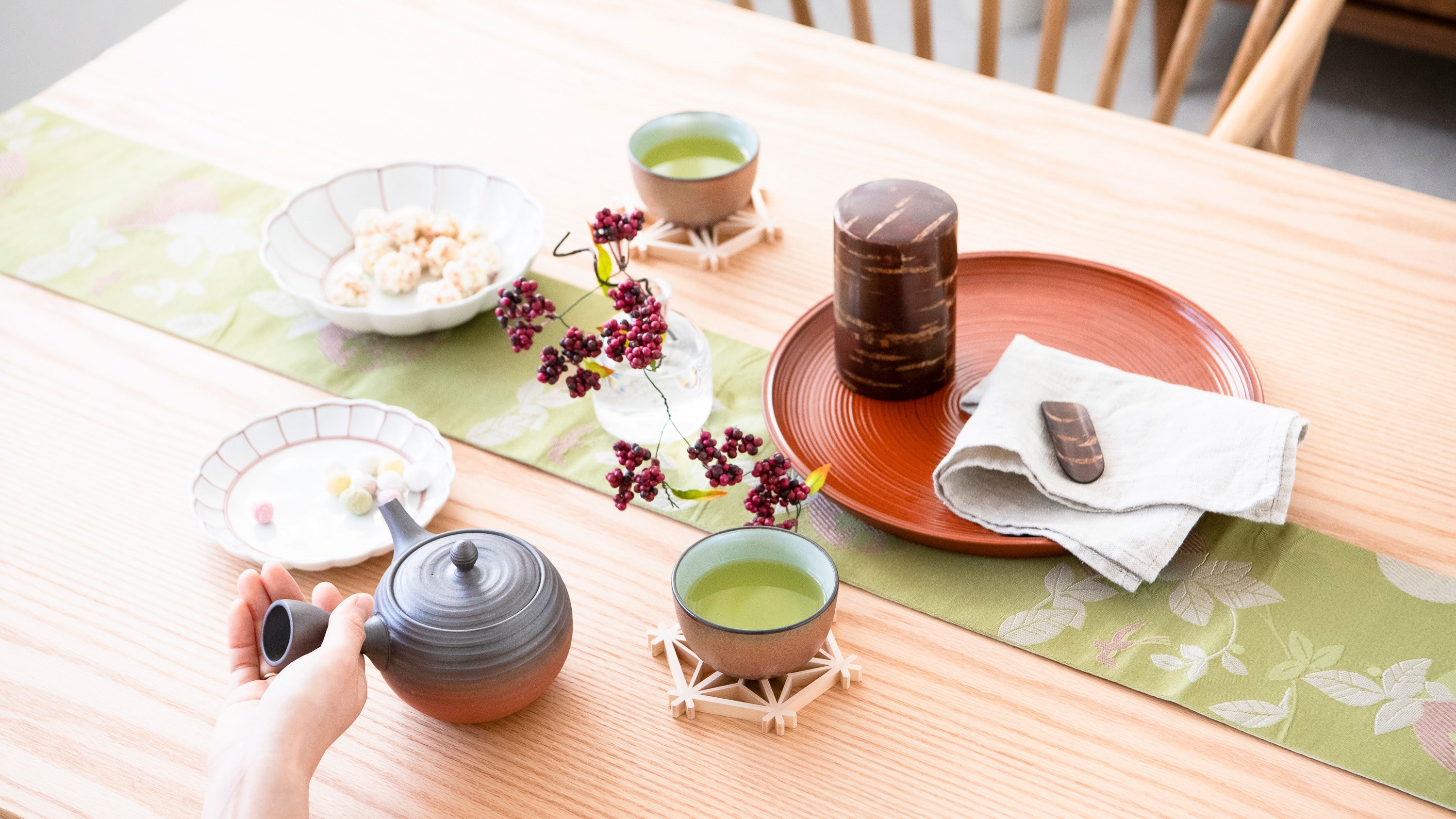 A Brief Tea Break With Kyusu Made Of Tokoname Ware