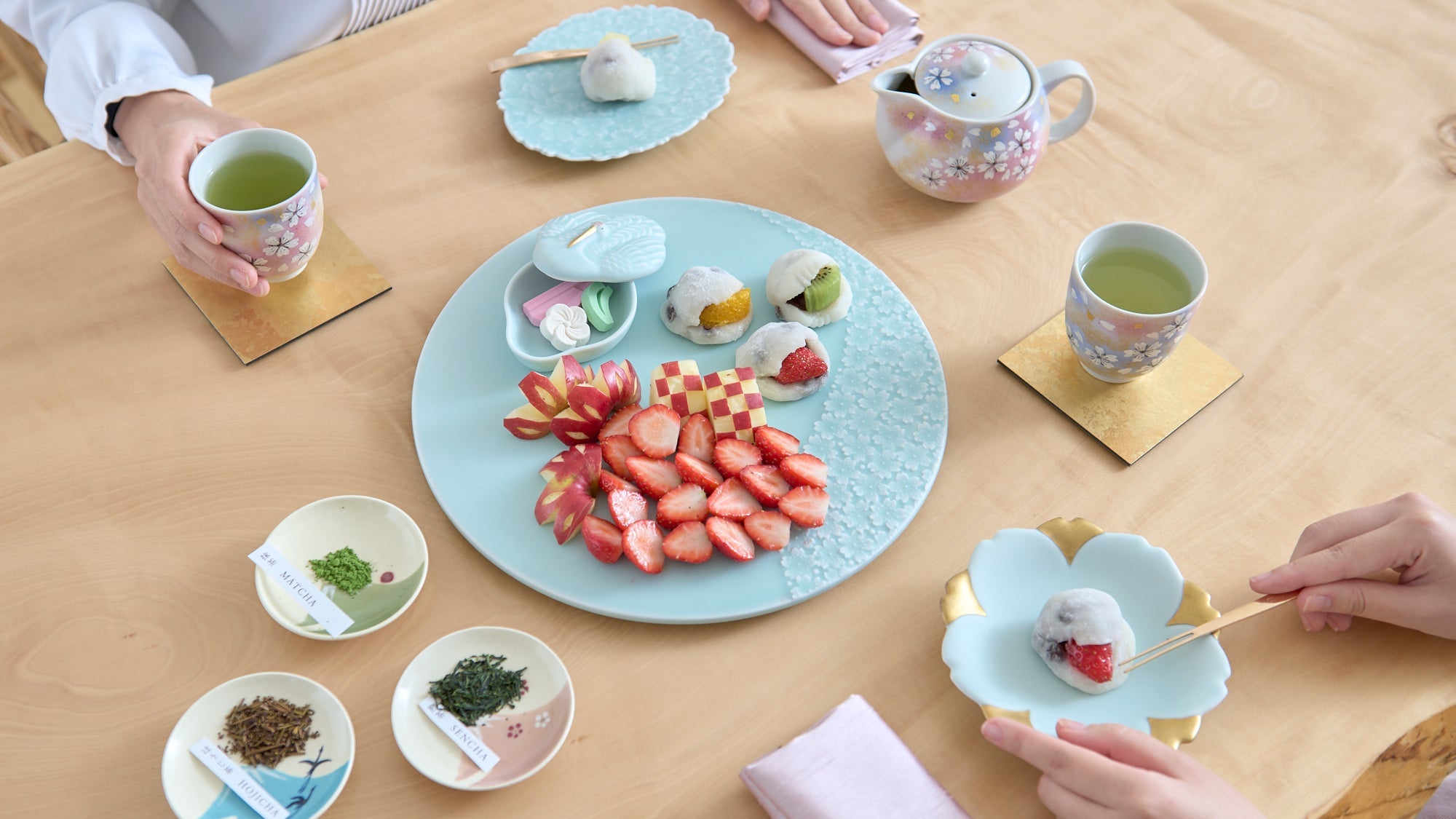 Tea Tasting in a Soft Spring Atmosphere