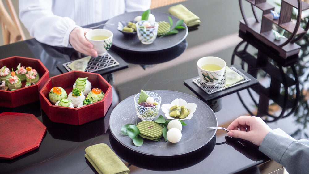 Table Setting: Afternoon Tea with Matcha Fragrance