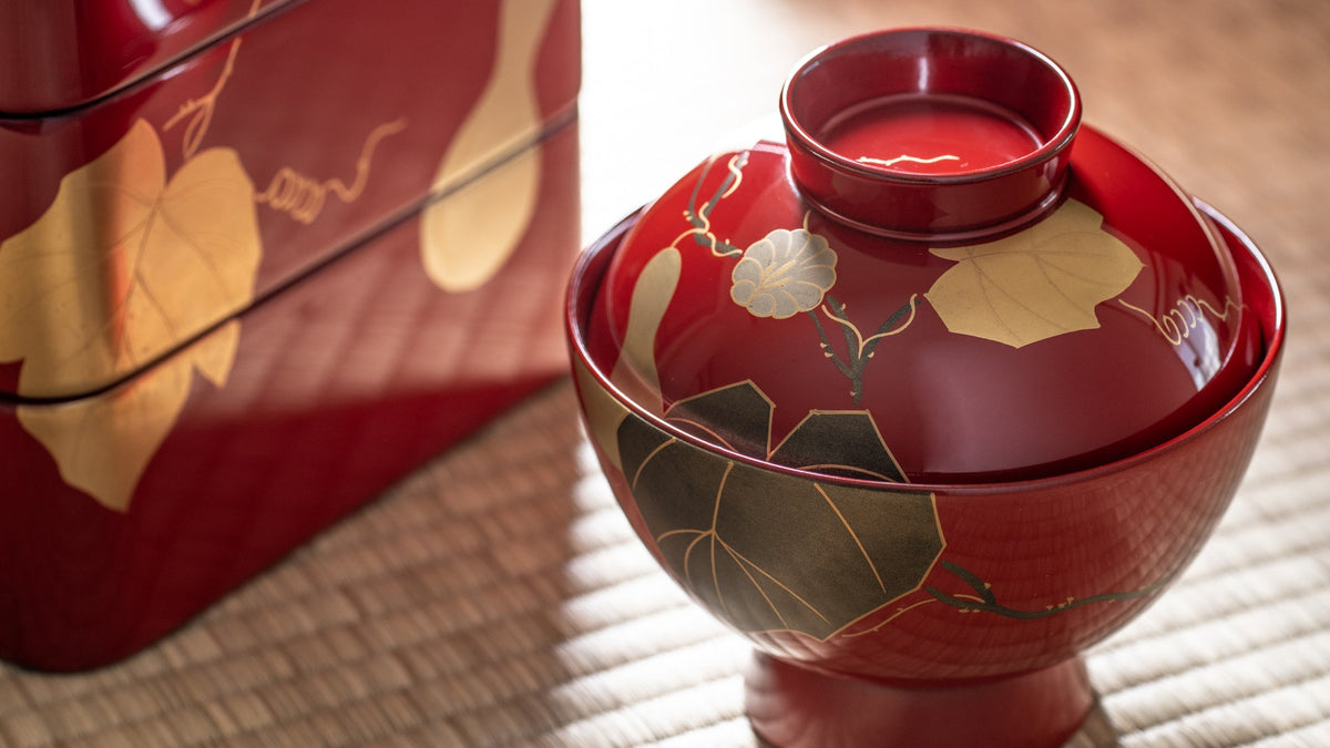 Cast Iron Tea Pot With Red Lacquer Lid - Ca 1930