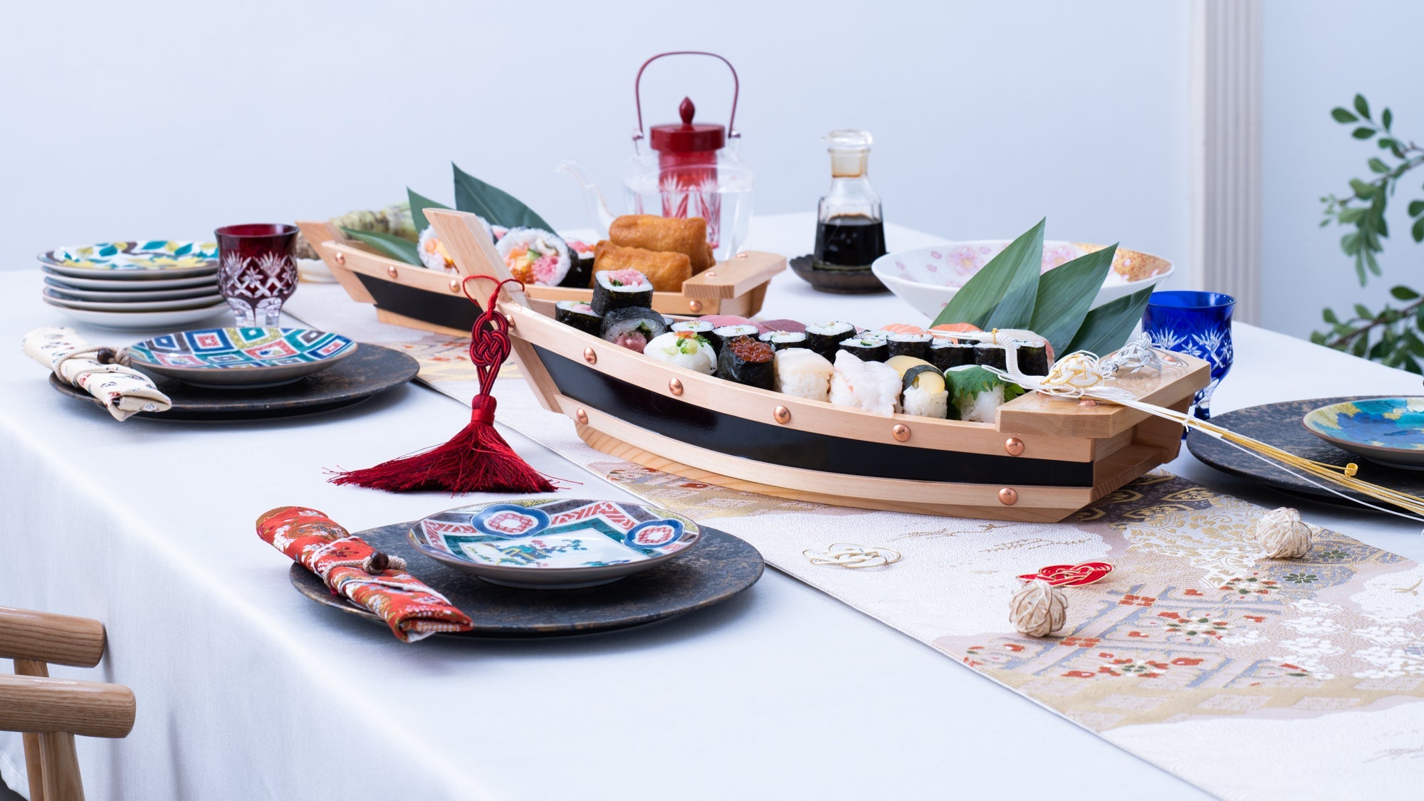 A Party With Sushi Boats