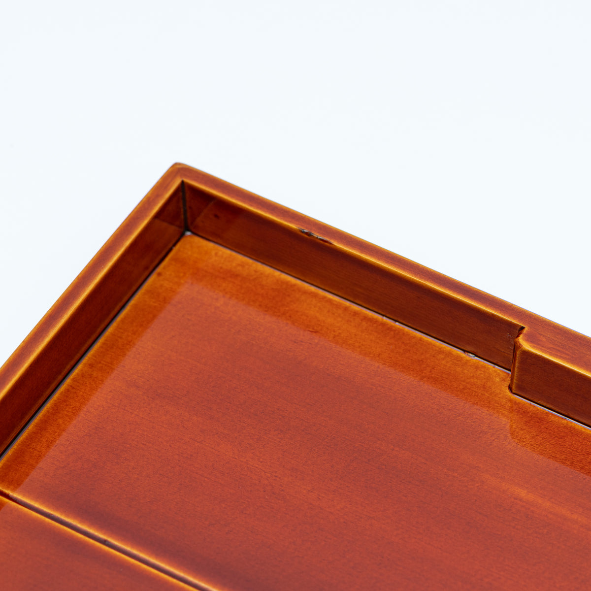 Golden Amber Double-Rim Rectangular Tray　