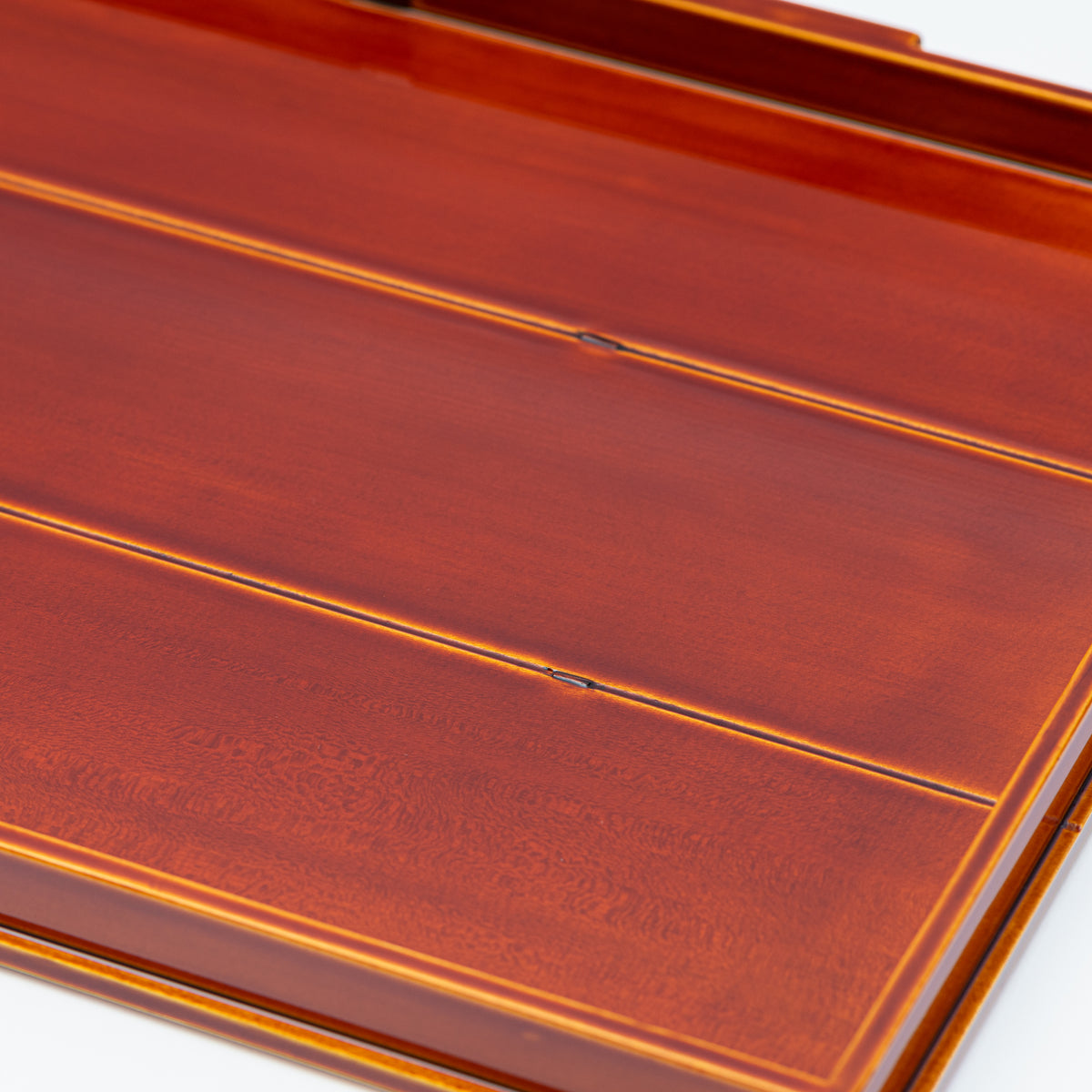 Golden Amber Double-Rim Rectangular Tray　