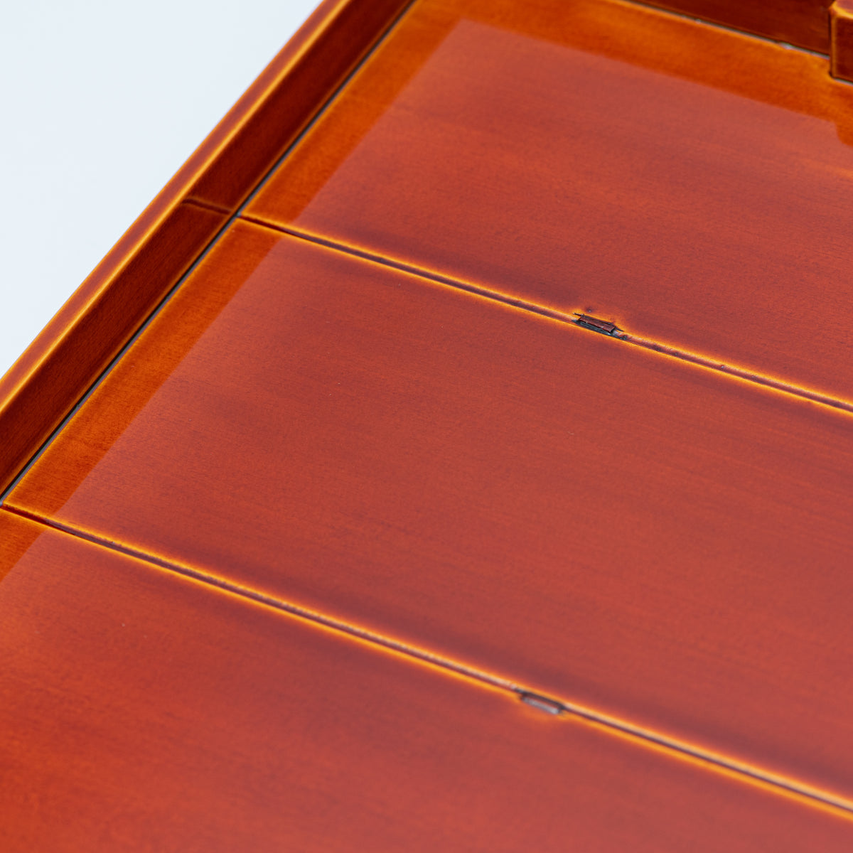Golden Amber Double-Rim Rectangular Tray　