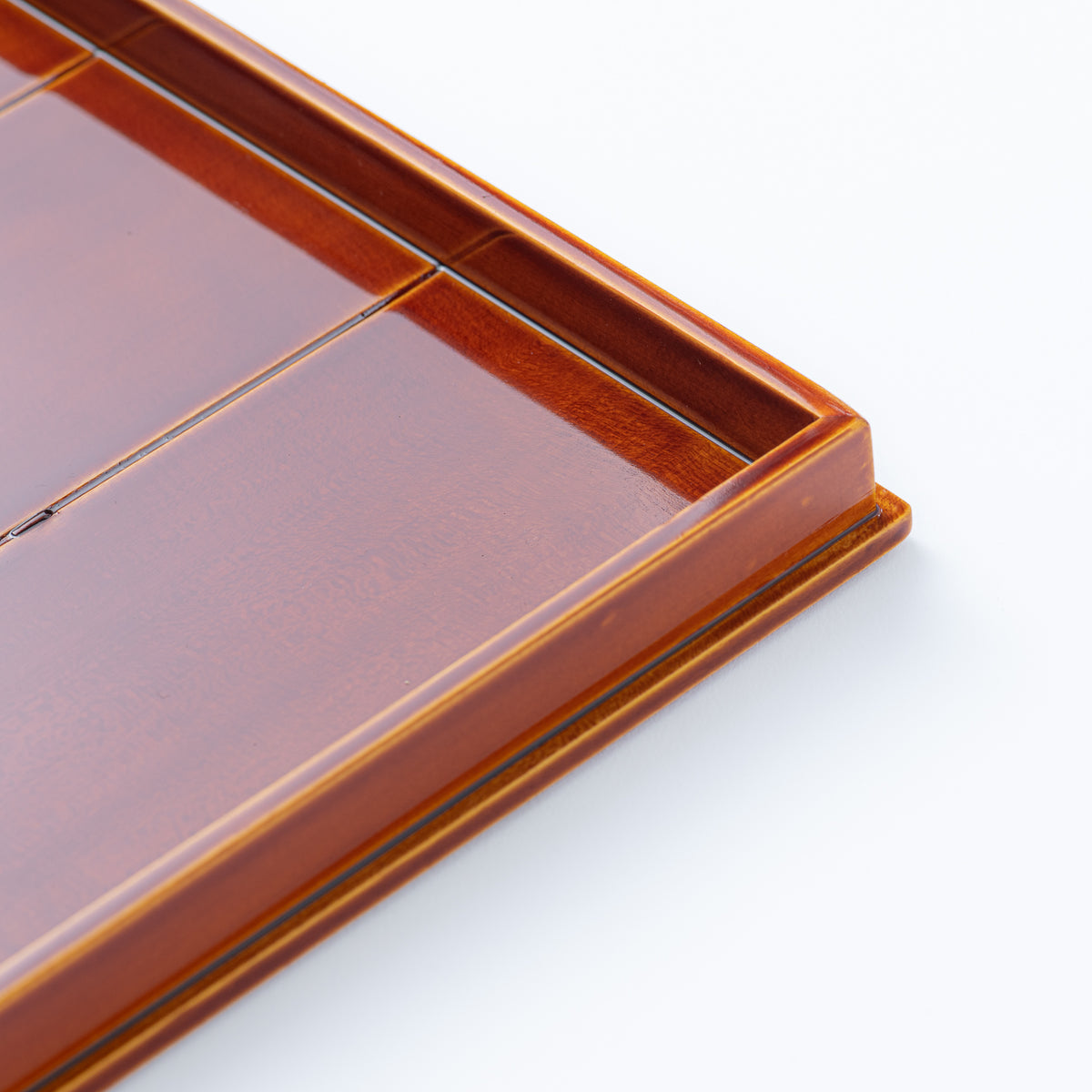 Golden Amber Double-Rim Rectangular Tray　