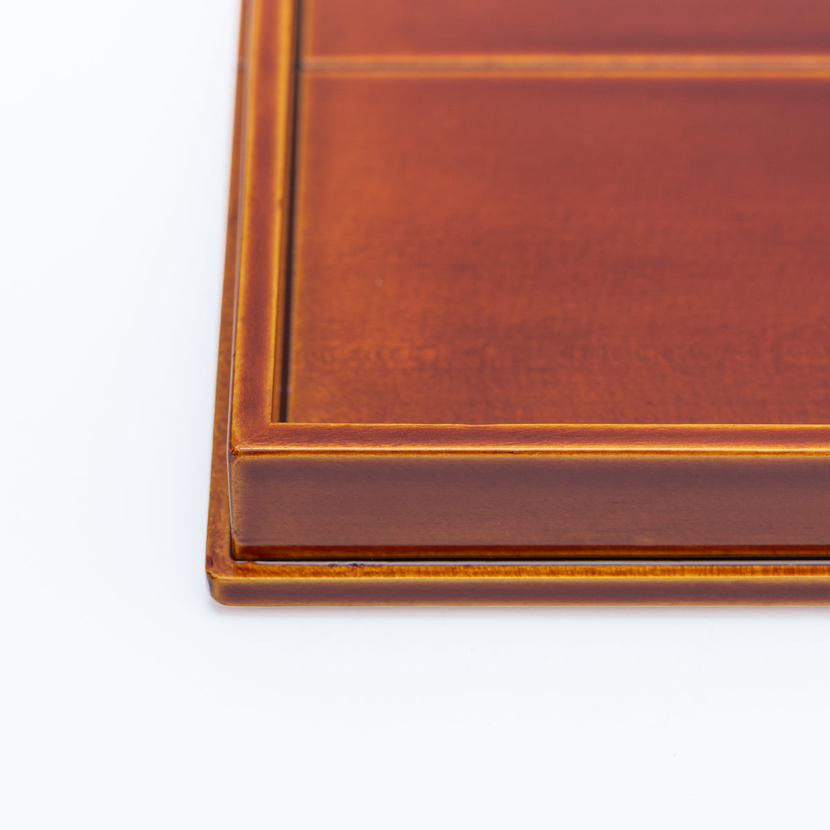Golden Amber Double-Rim Rectangular Tray　