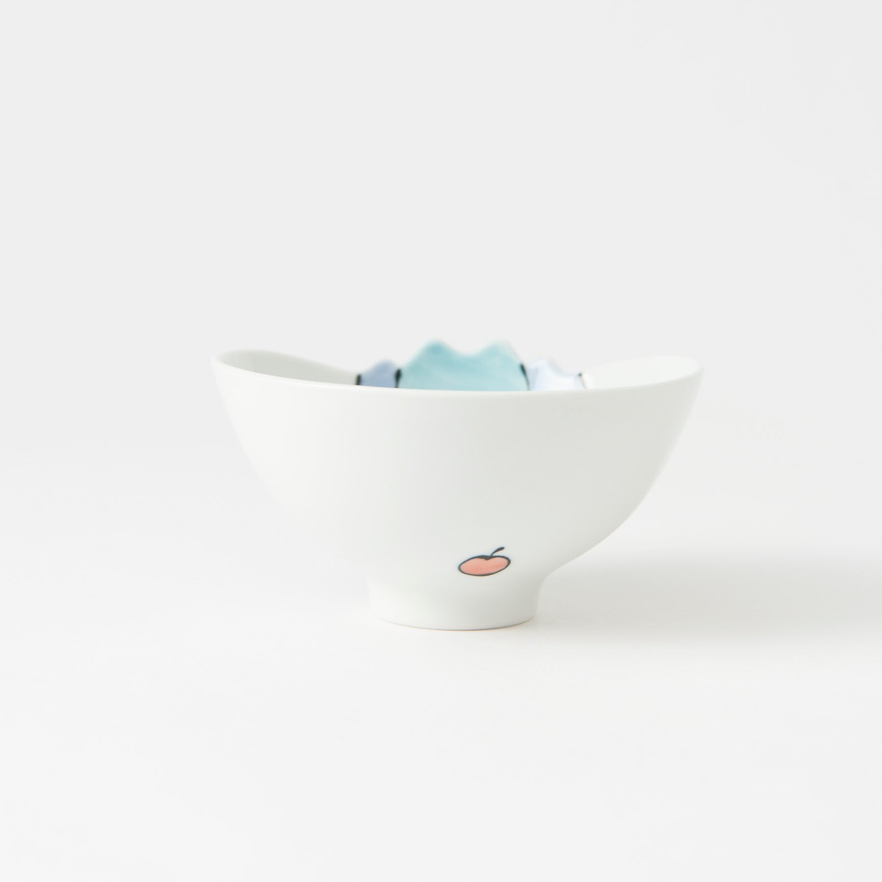 Rim-Peeking Animals Designed Japanese Rice Bowl