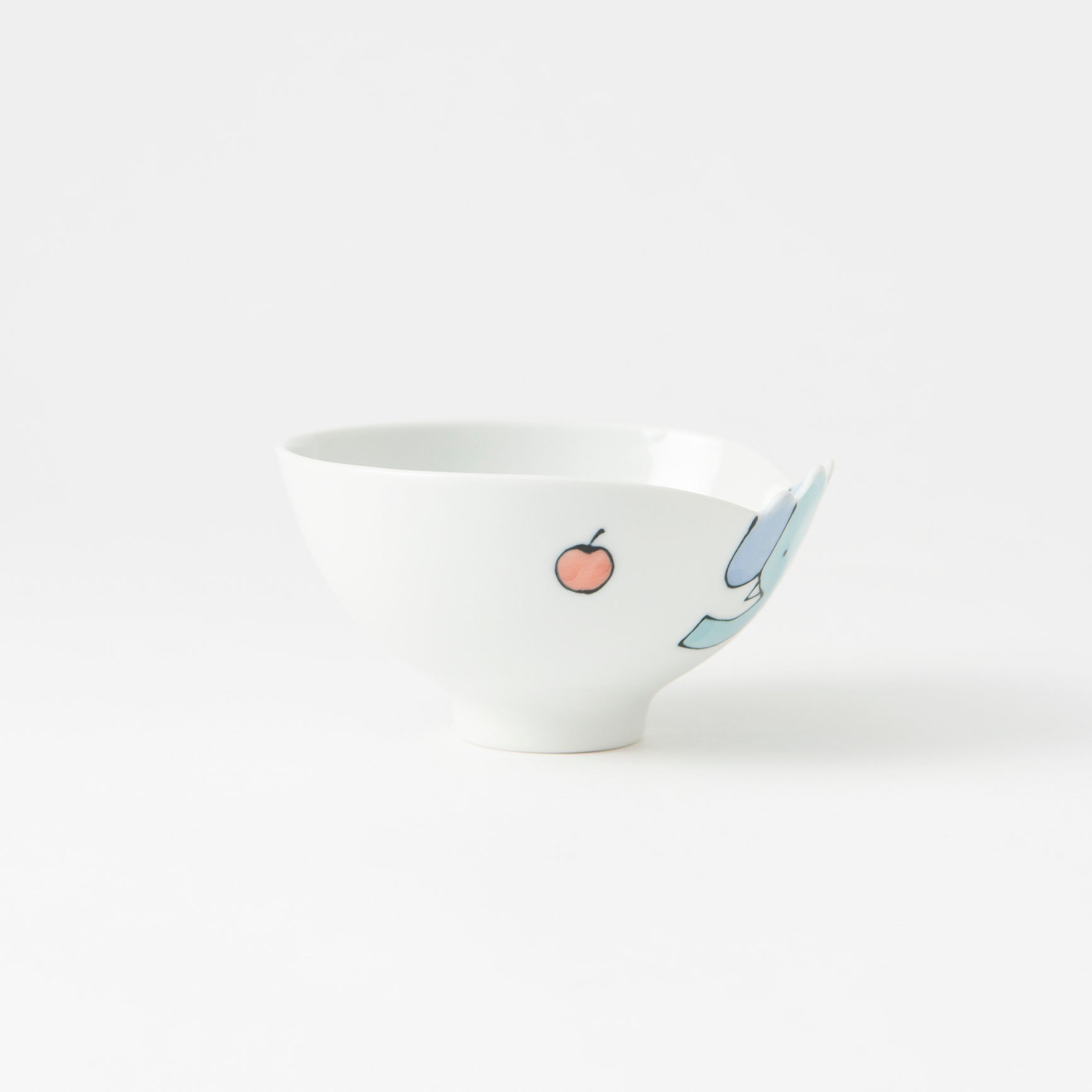 Rim-Peeking Animals Designed Japanese Rice Bowl