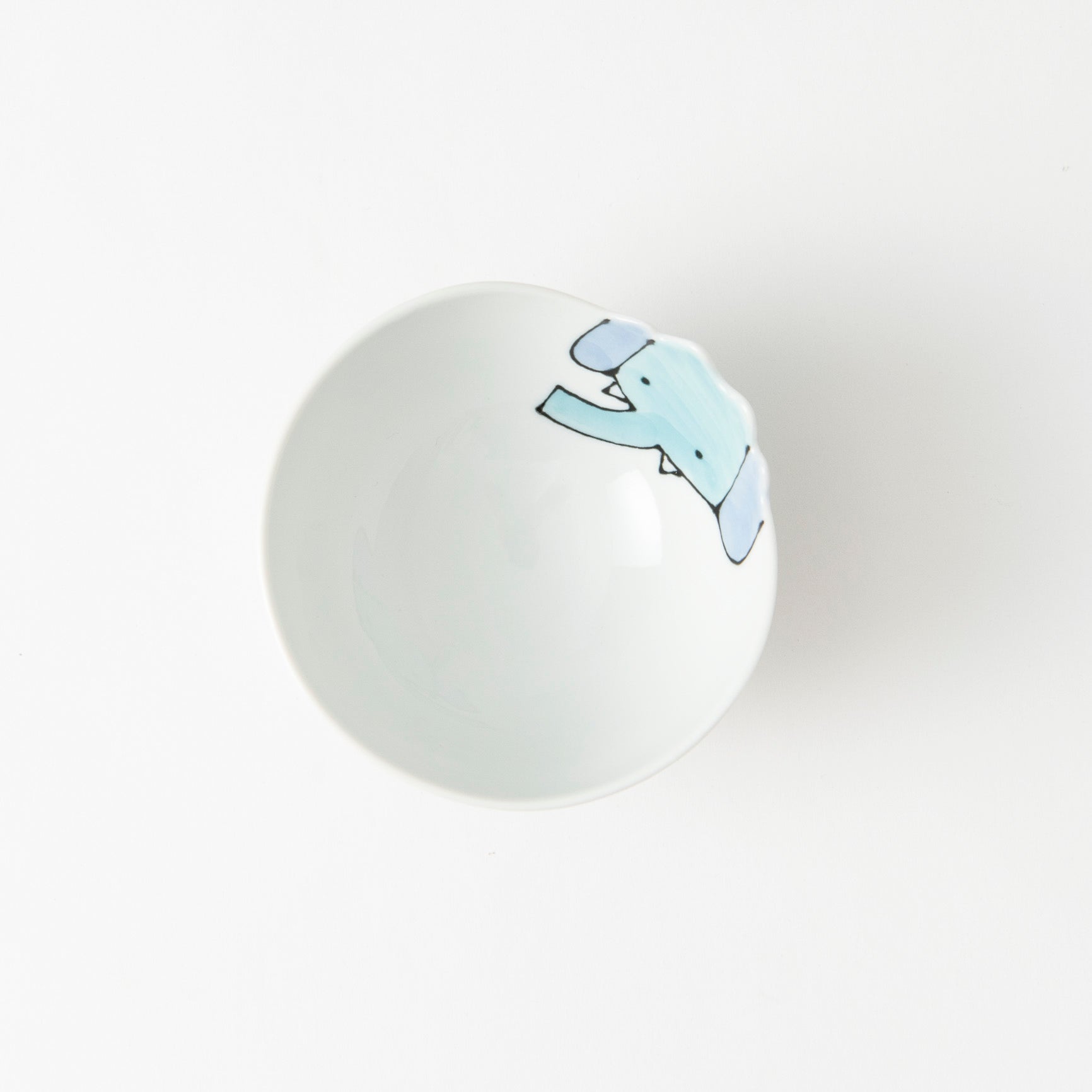Rim-Peeking Animals Designed Japanese Rice Bowl