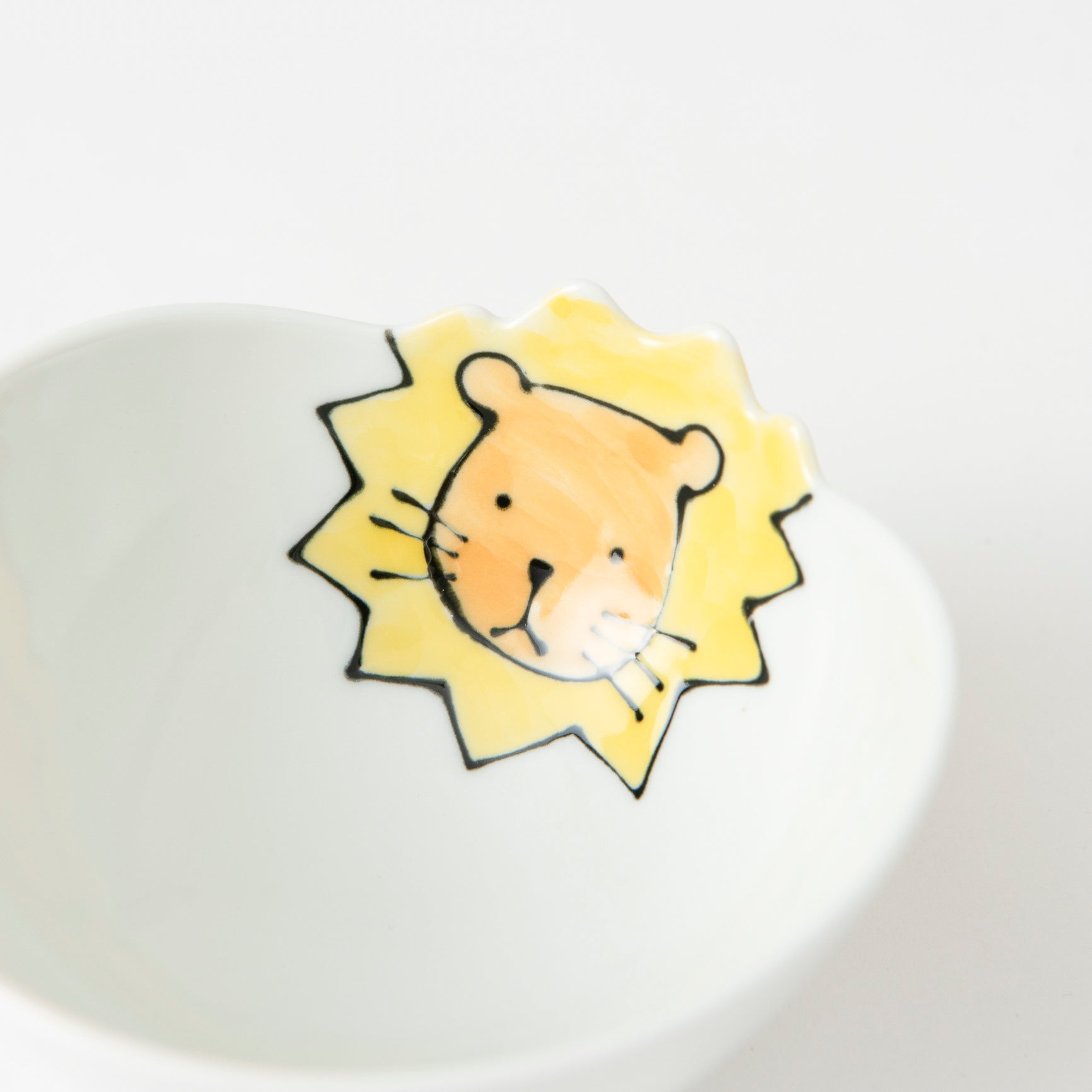 Rim-Peeking Animals Designed Japanese Rice Bowl