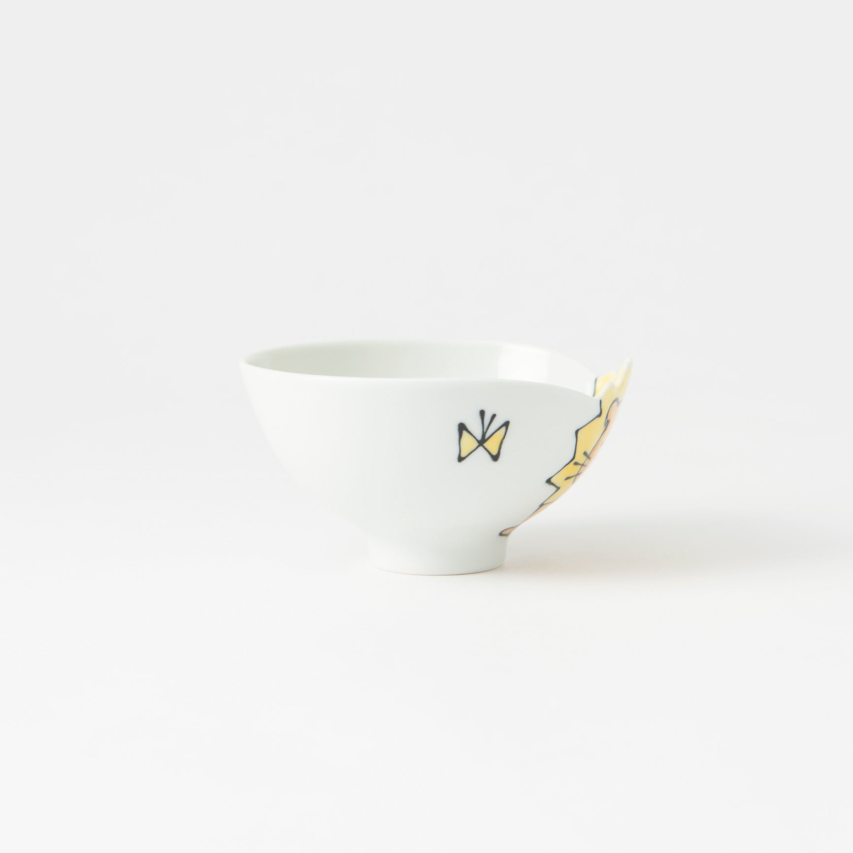 Rim-Peeking Animals Designed Japanese Rice Bowl