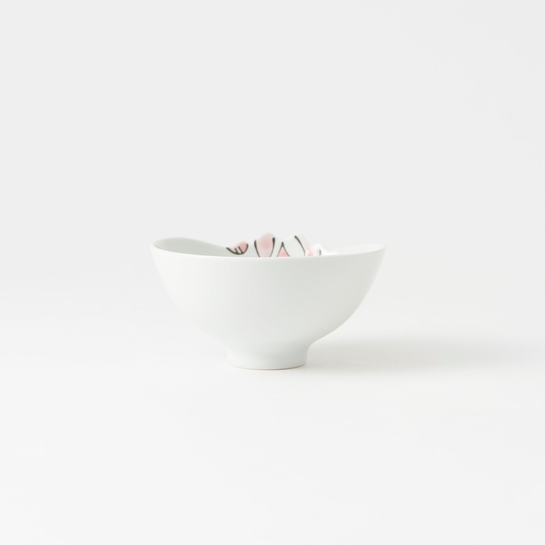Rim-Peeking Animals Designed Japanese Rice Bowl