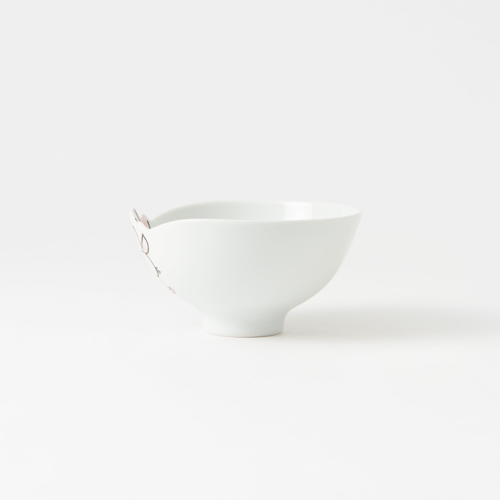 Rim-Peeking Animals Designed Japanese Rice Bowl