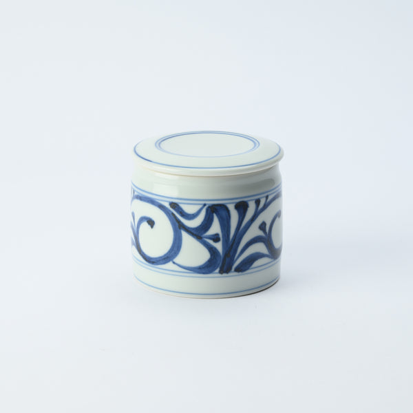 Baizan Kiln Arabesque Tobe Cylindrical Spice Container with Lid