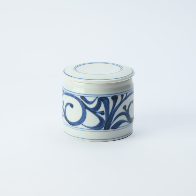 Baizan Kiln Arabesque Tobe Cylindrical Spice Container with Lid