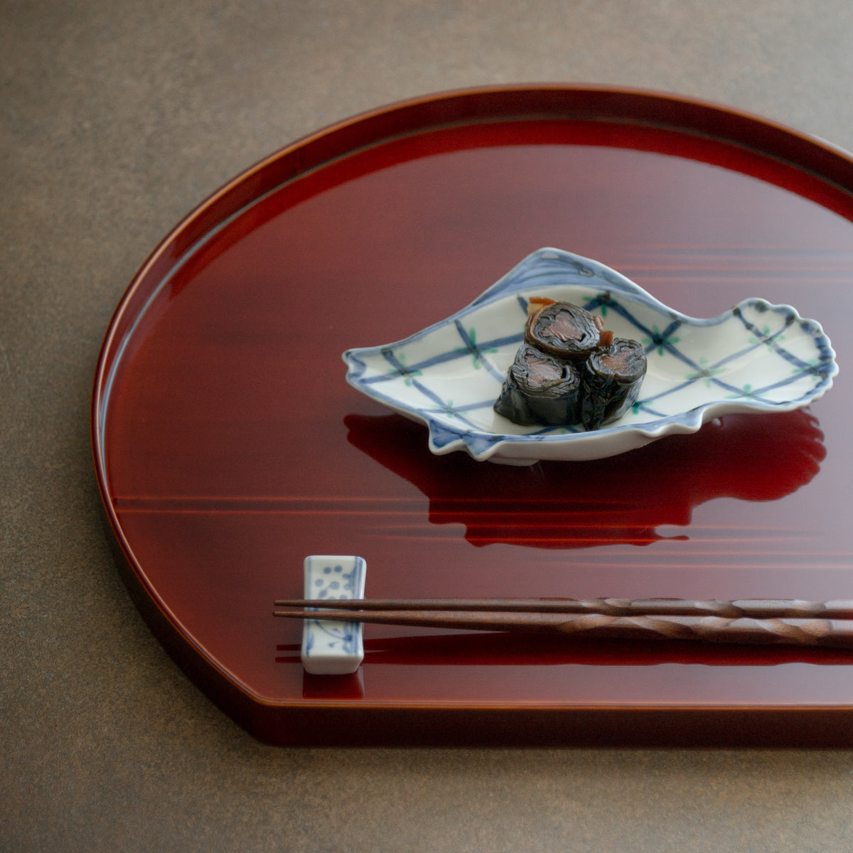 Golden Amber Half Moon Tray