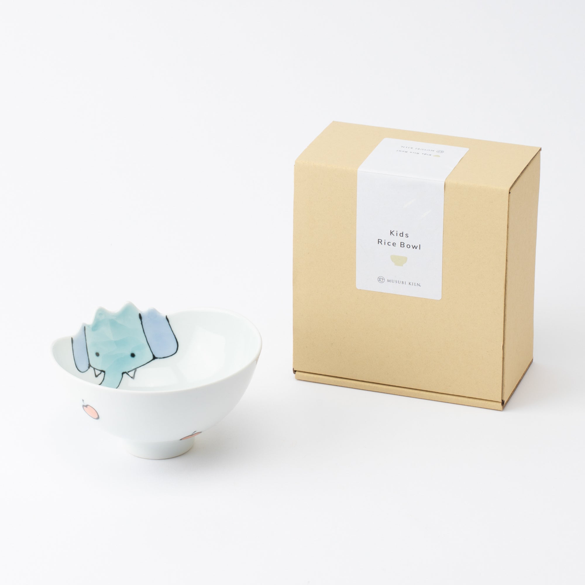 Rim-Peeking Animals Designed Japanese Rice Bowl