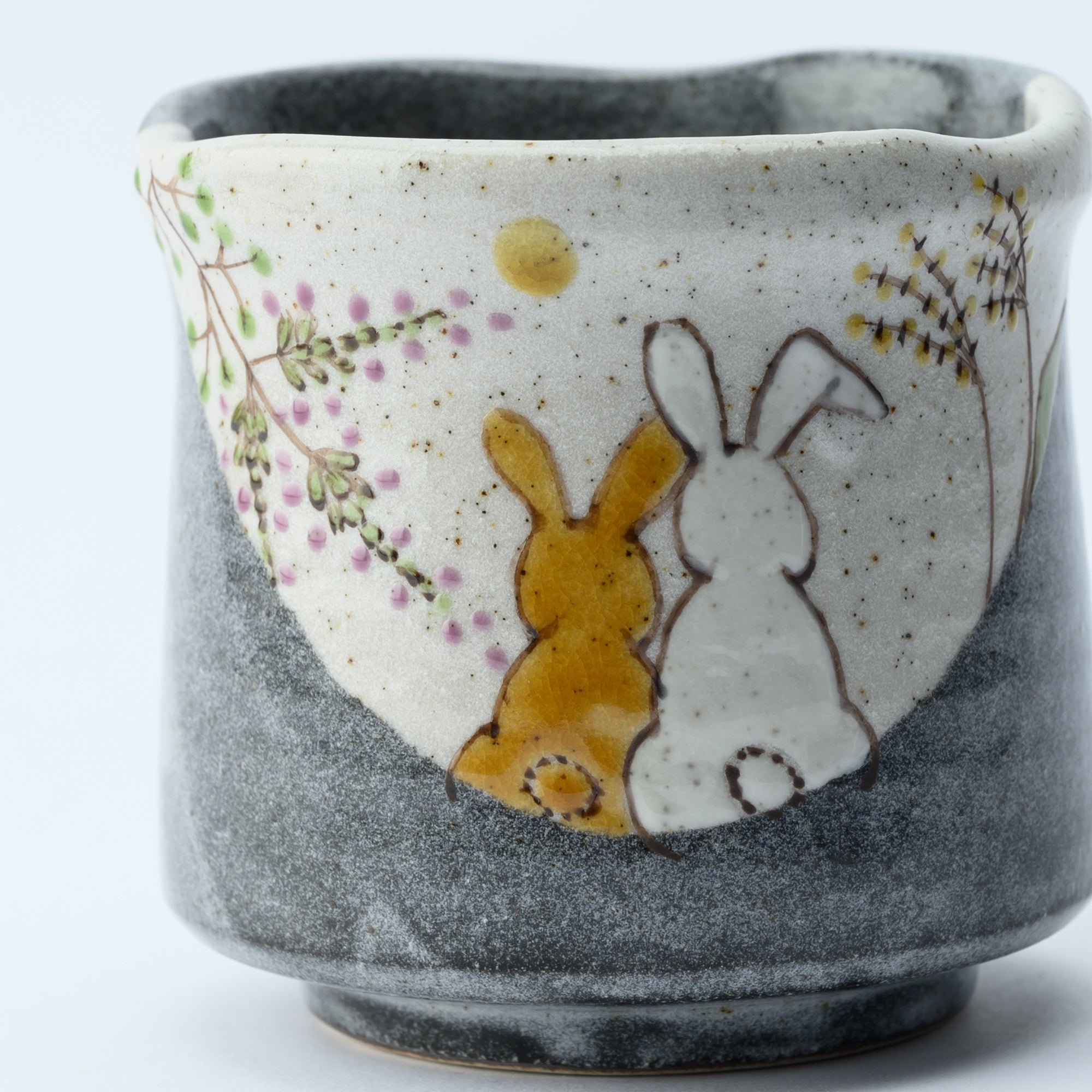 Rabbits in Sunny Spot Yunomi Japanese Teacup