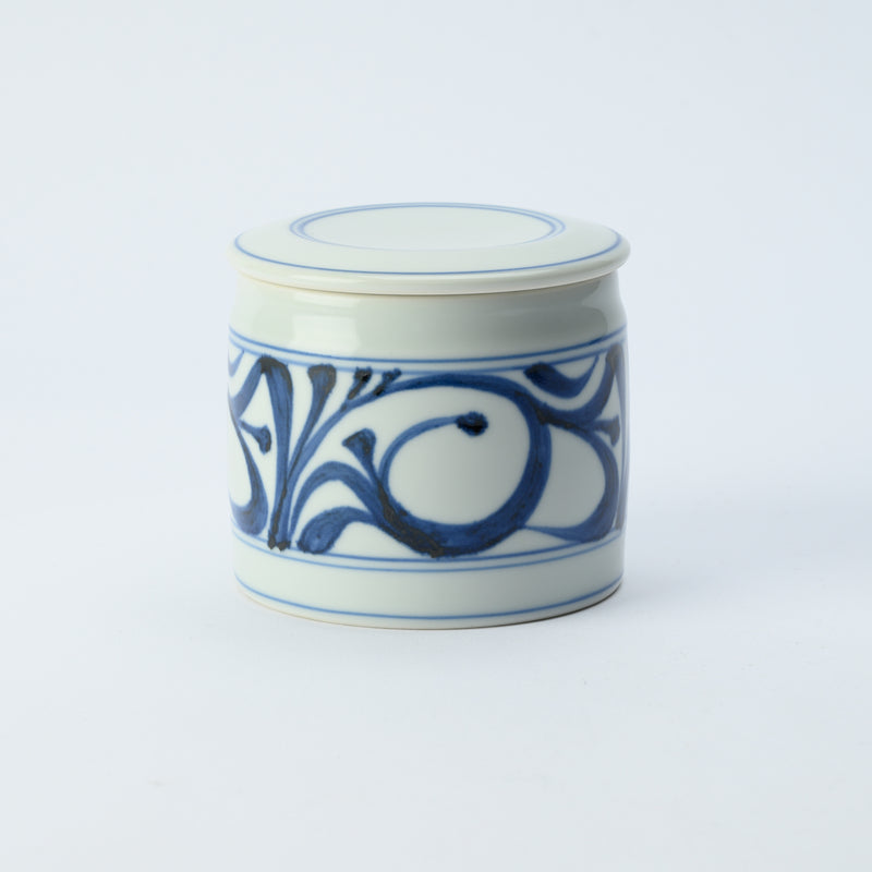 Baizan Kiln Arabesque Tobe Cylindrical Spice Container with Lid