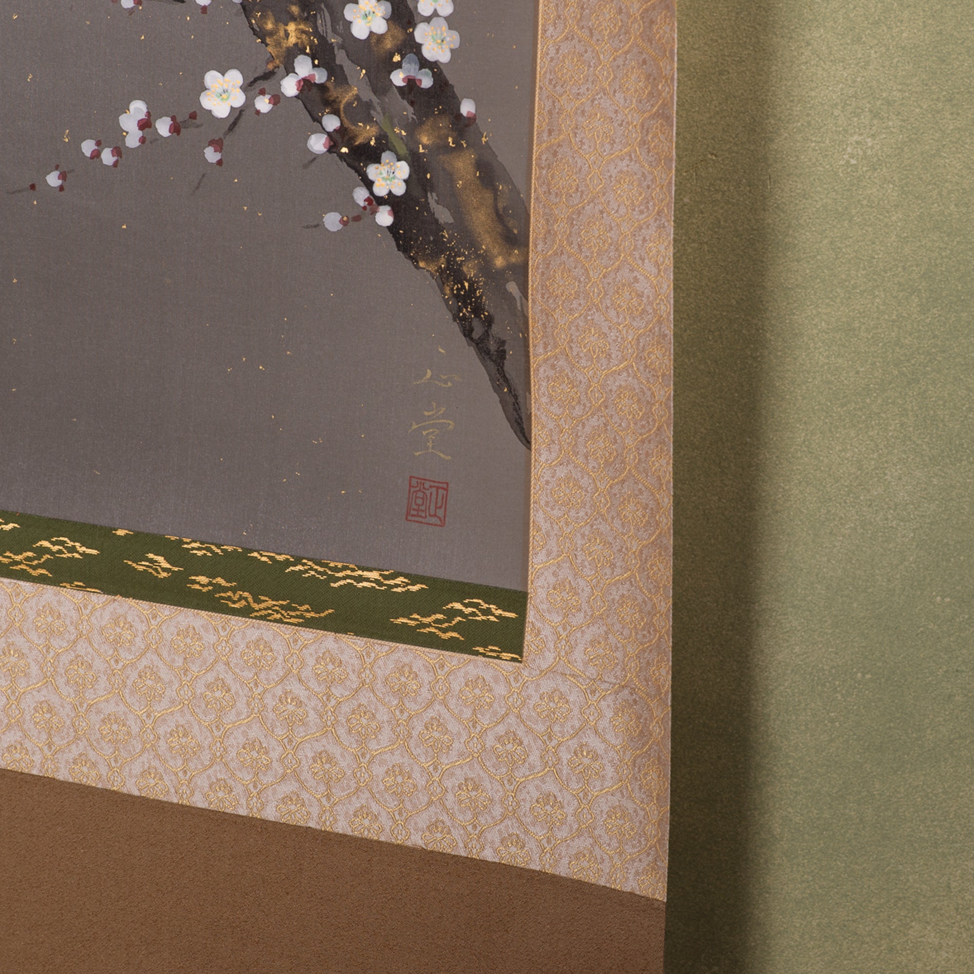Plum Blossoms Under the Moon Kakejiku Hanging Scroll