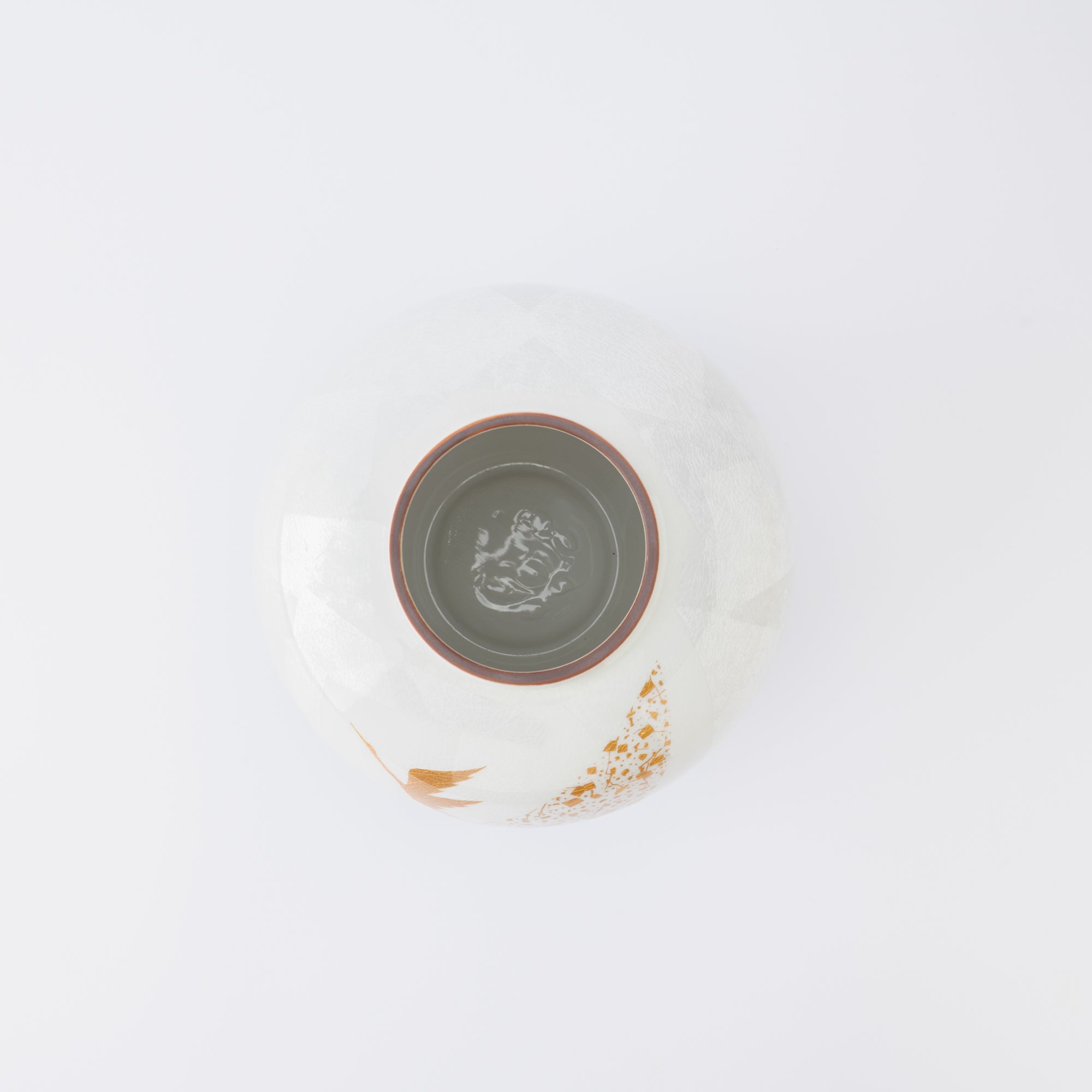 Ginsai Crane Round Japanese Flower Vase 6.9 IN