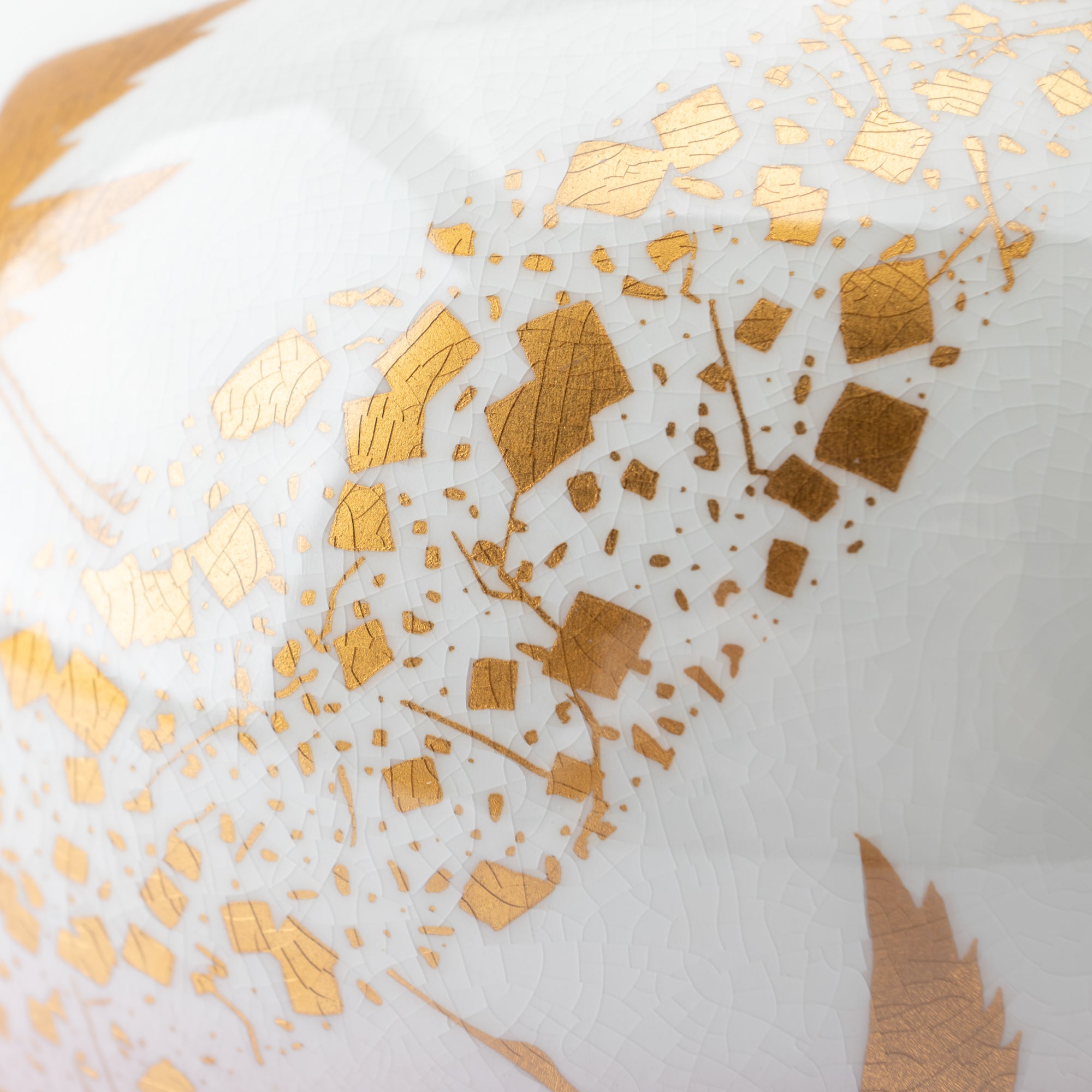 Ginsai Crane Round Japanese Flower Vase 6.9 IN