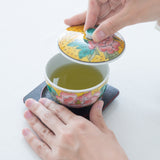 Yoshidaya Peony Kutani Japanese Teapot Set