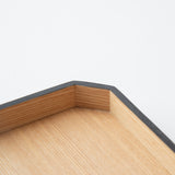 Japanese Ash Black Echizen Lacquerware Corner-Cut Tray