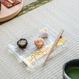 Yoshita Kasho Six Gourds Maki-e Glass Rectangle Plate