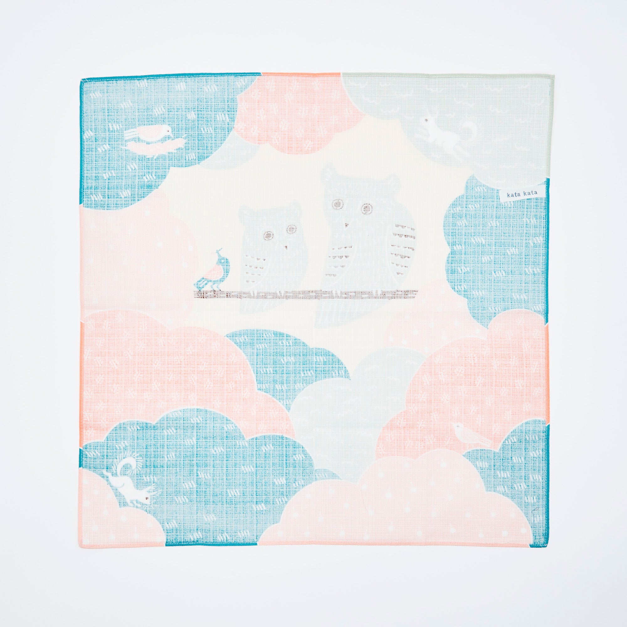 Pink Owls Organic Cotton Furoshiki 19.7 in