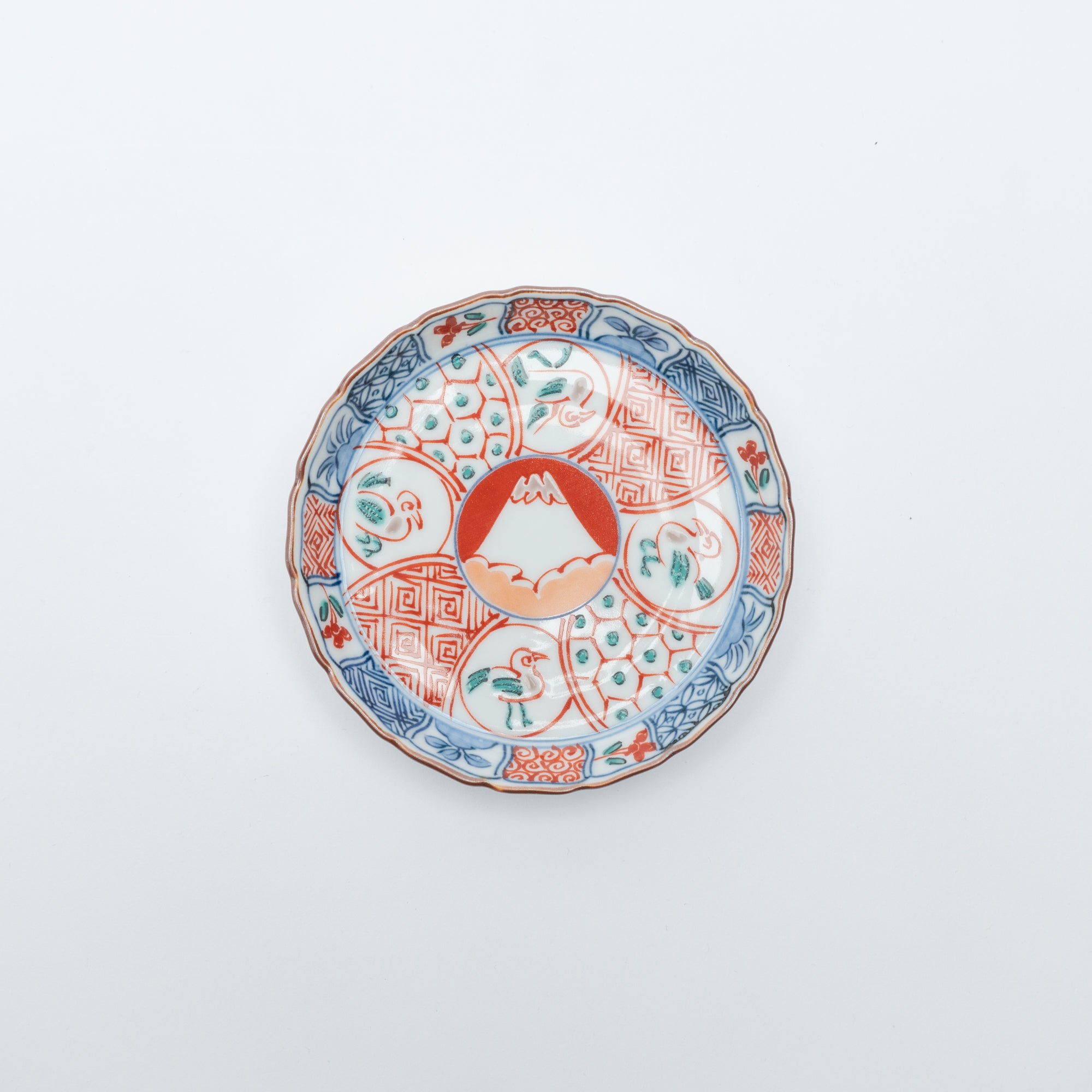 Auspicious Motifs with Mt. Fuji Sauce Plate