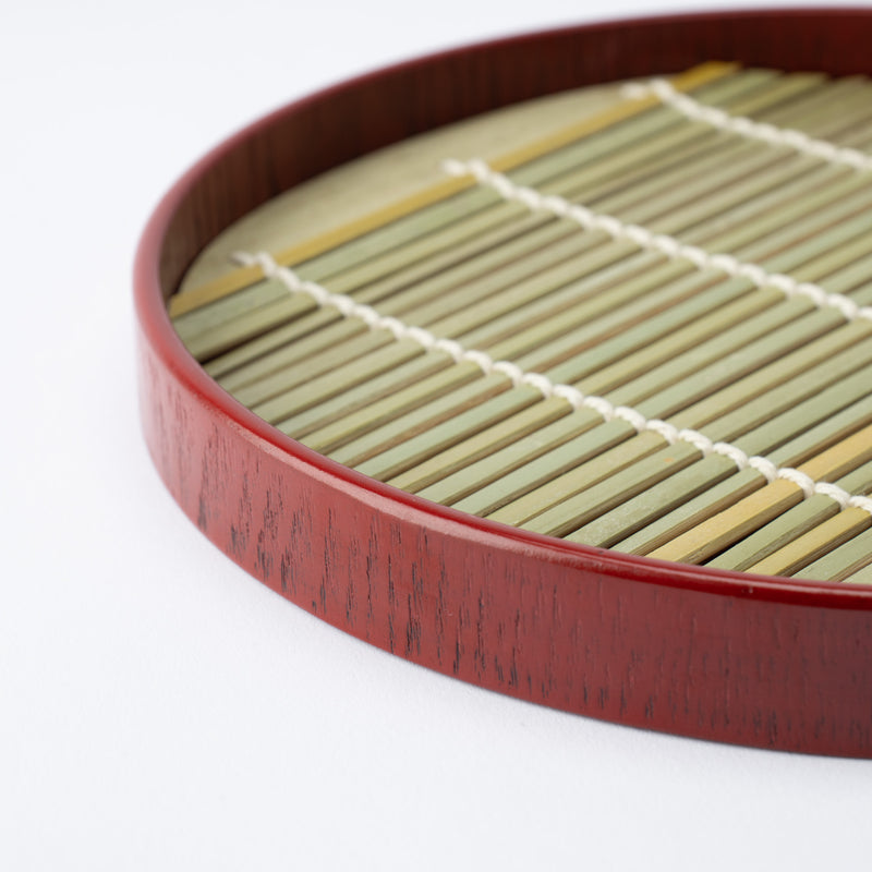 Yamanaka Lacquerware Round Japanese Soba Tray