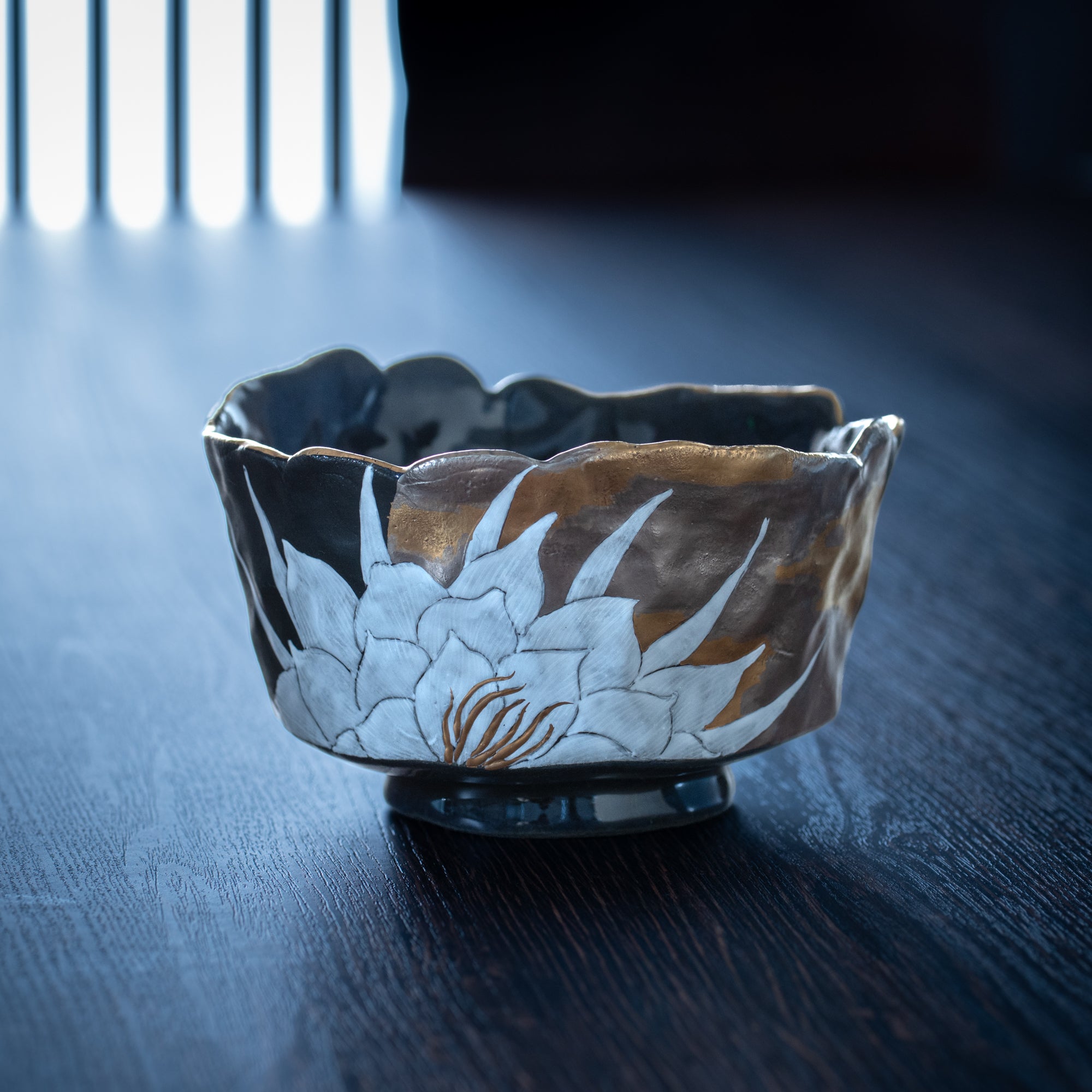 Moonlit Bloom and Bird Matcha Bowl