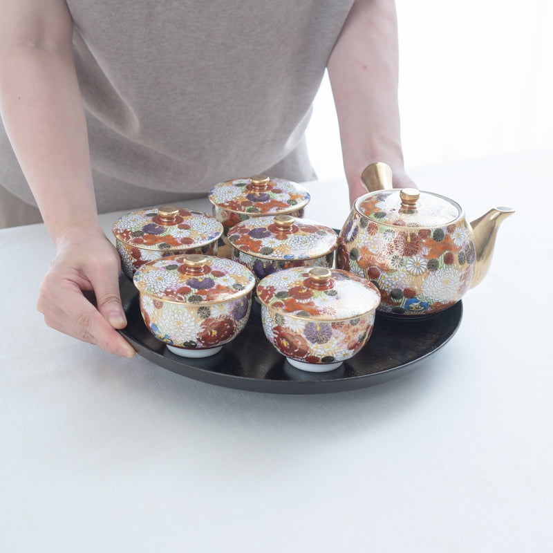 Hanazume Kutani Japanese Teapot Set - 5 Cups