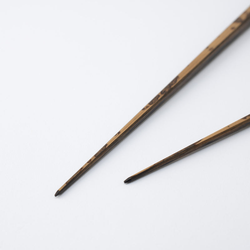 Matsukan Square Zumen Kyoto Bamboo Wakasa Lacquerware Chopsticks Set of Two Pairs of Chopsticks 24 cm (9.4 in)