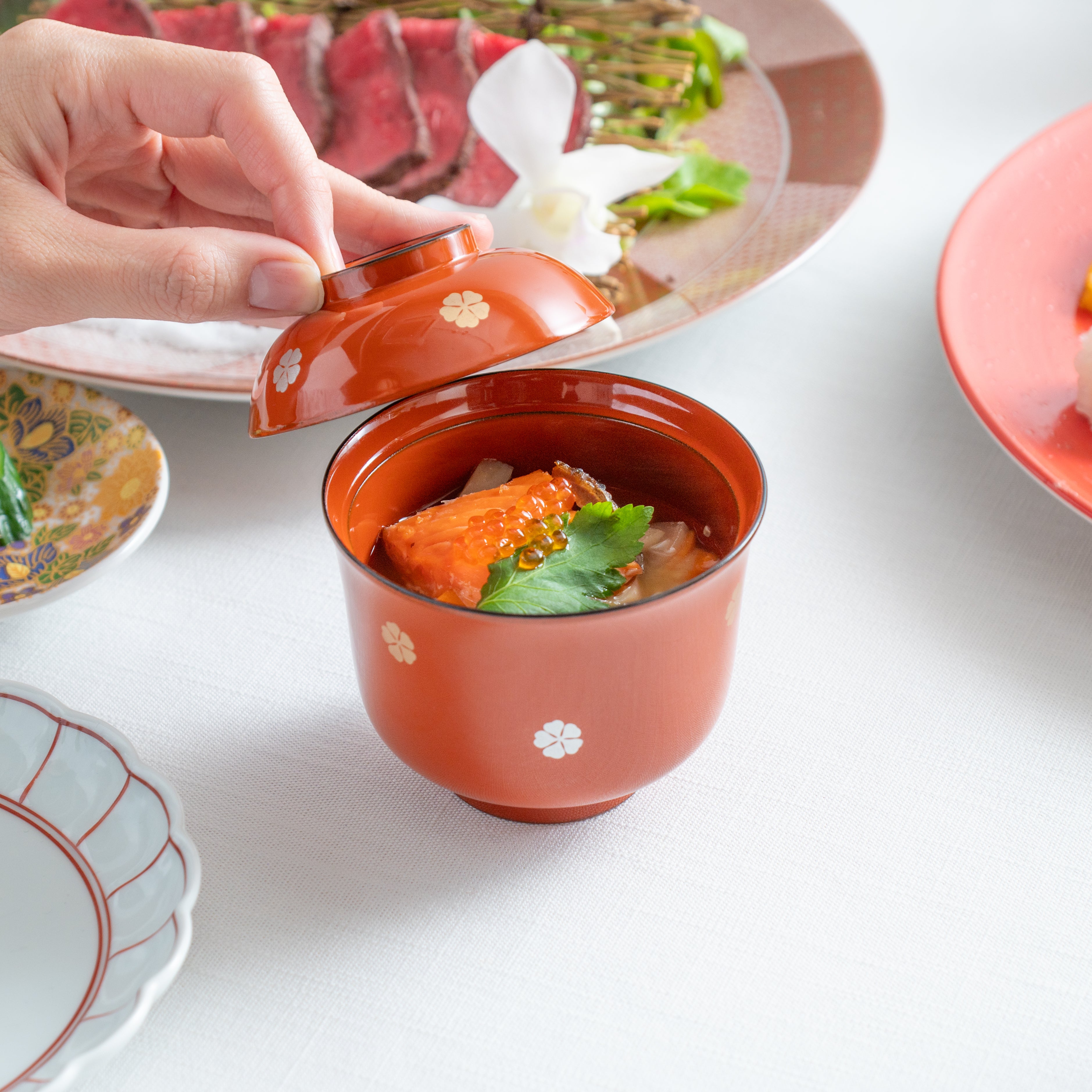 MINI SAKURA Yamanaka Lacquerware Miso Soup Bowl