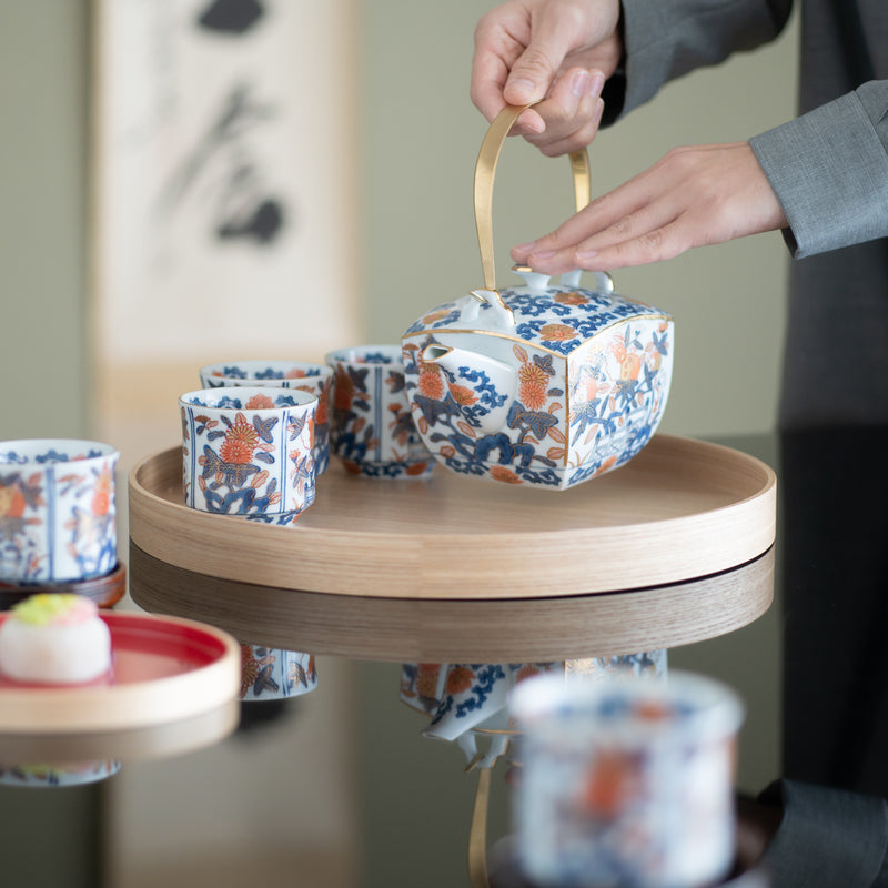 Rinkuro Pomegranate Old Imari Japanese Teapot Set 16.9oz (500ml)