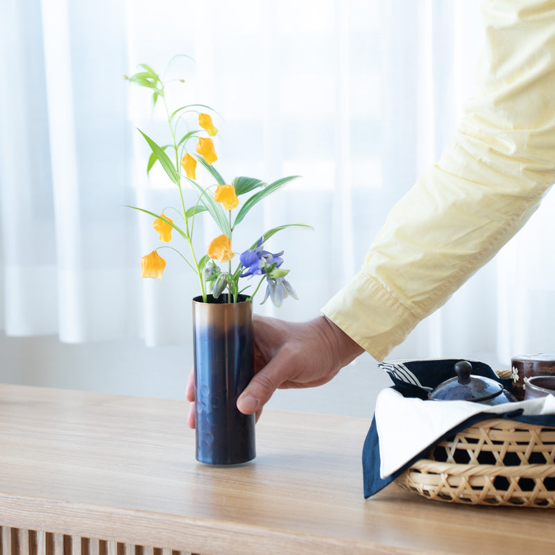 Seigado Purple Gradation Copper Single-Flower Vase
