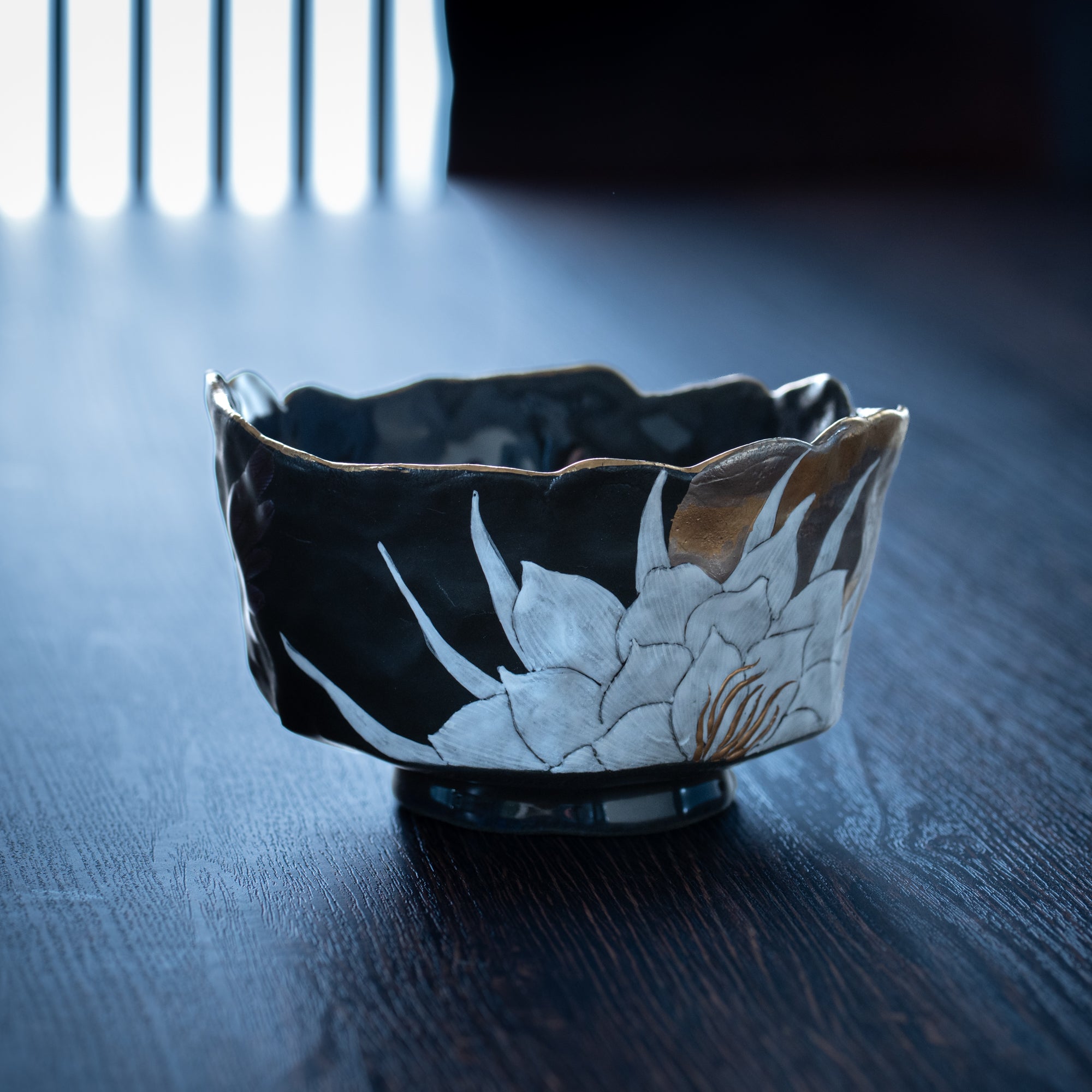 Moonlit Bloom and Bird Matcha Bowl