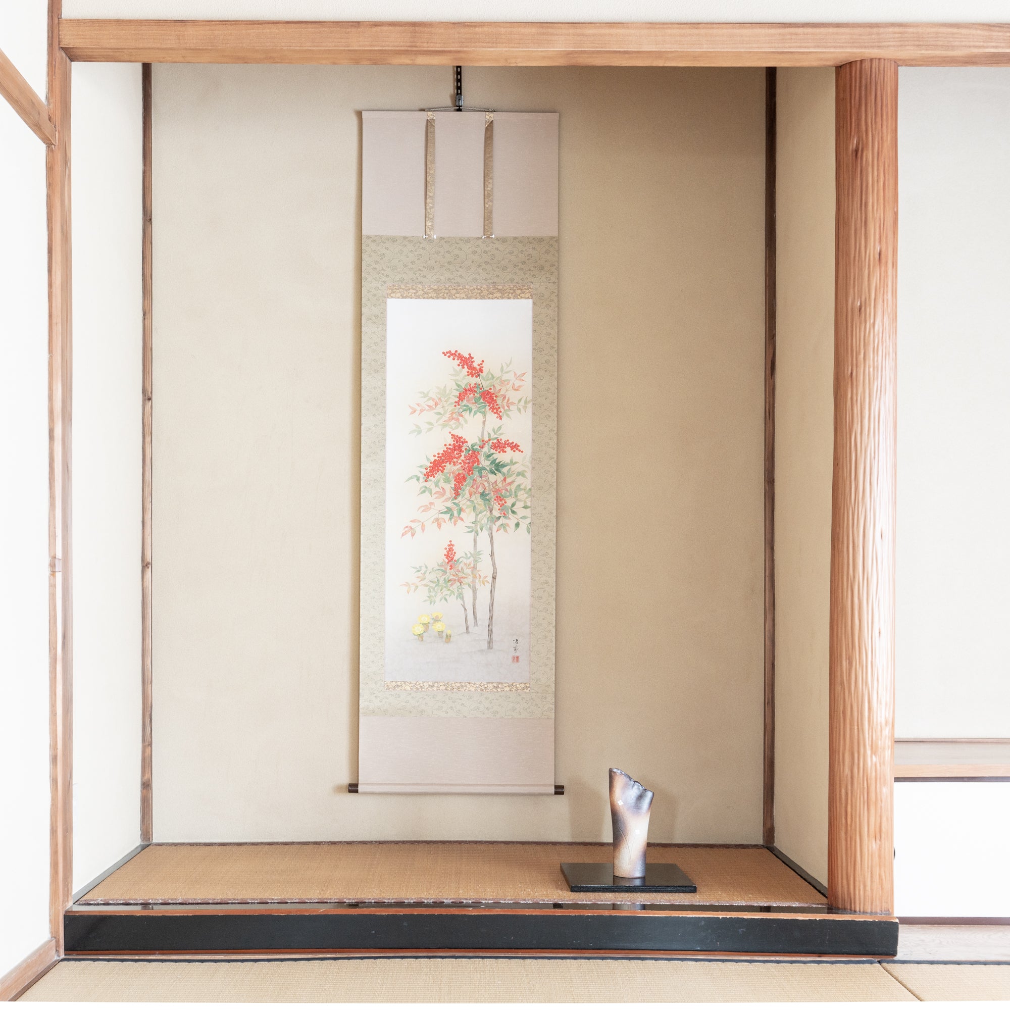 Nanten Fukuju Kakejiku Hanging Scroll