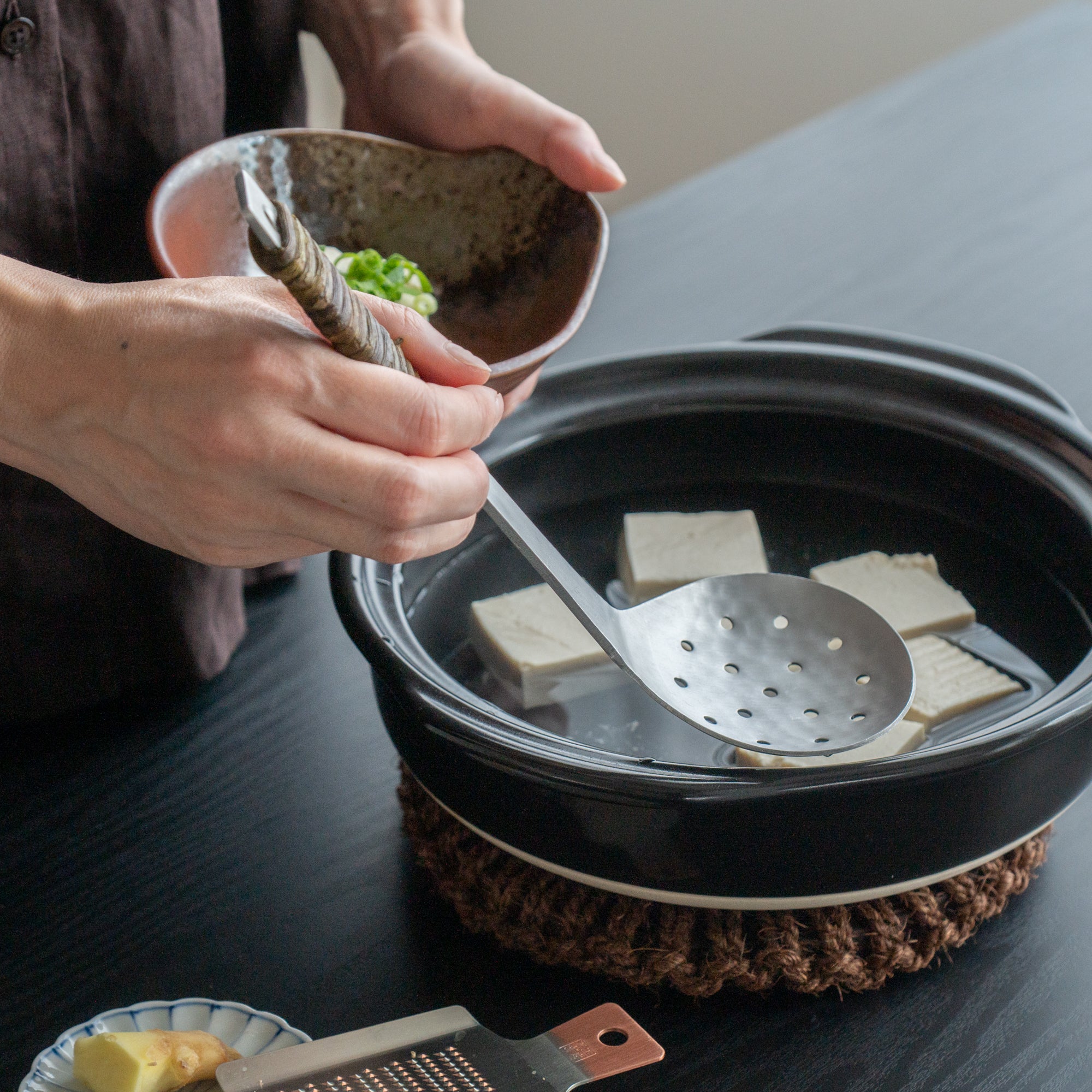 Aluminum Hammered Perforated Ladle