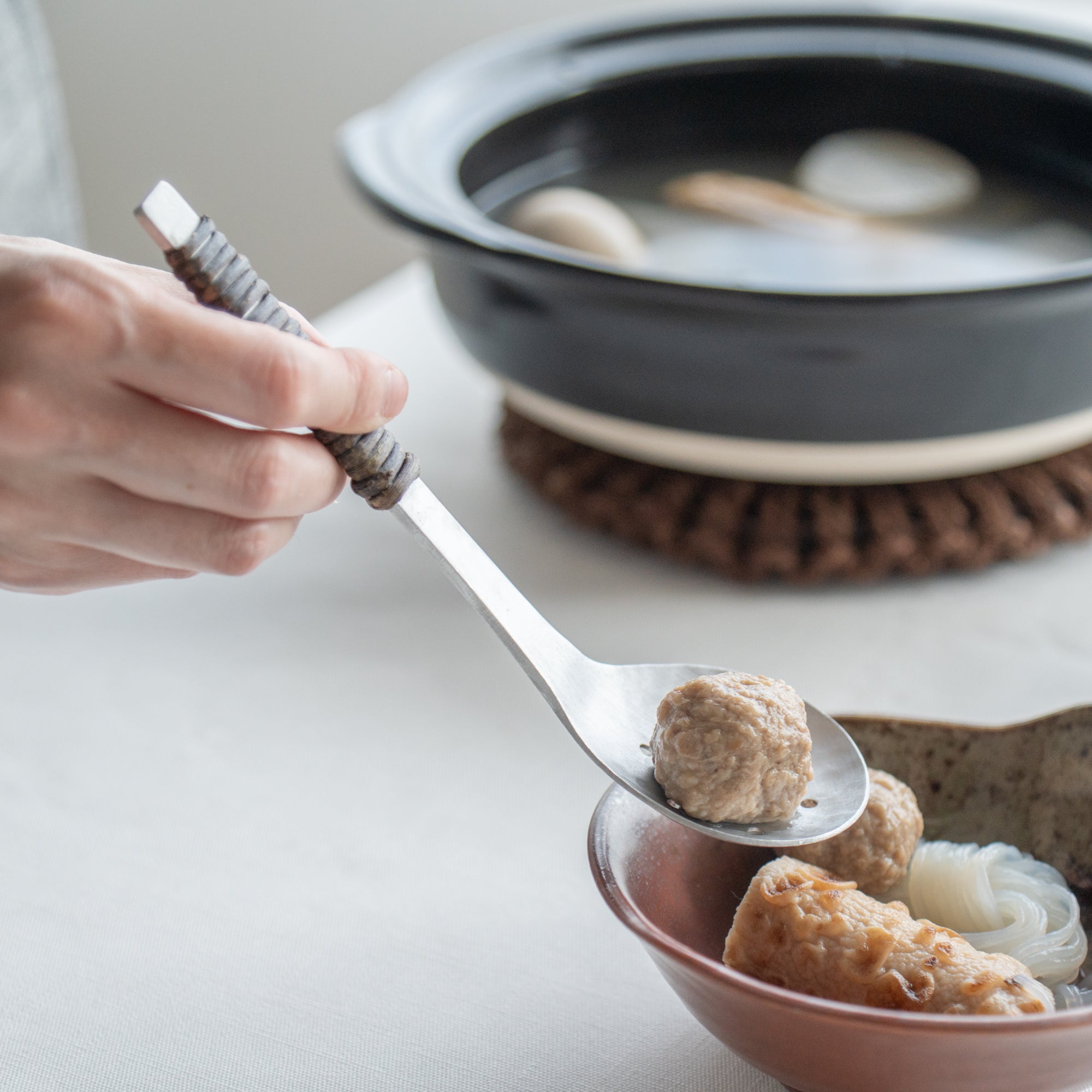 Aluminum Hammered Perforated Ladle