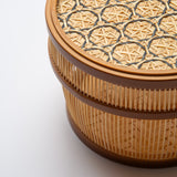 Hexagonal Suruga Bamboo Basketry Basket with Lid