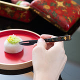 Fukunishi Sobe Chrysanthemum Aizu Lacquerware Dessert Spoon and Fork Set