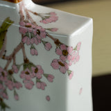 Yamada Yoshiaki Cherry Blossom and Warbling White-eye Japanese Flower Vase