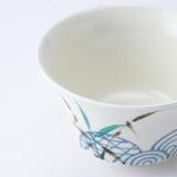 Musubi Mono Waves and Reed Grass Arita Chawanmushi Bowl