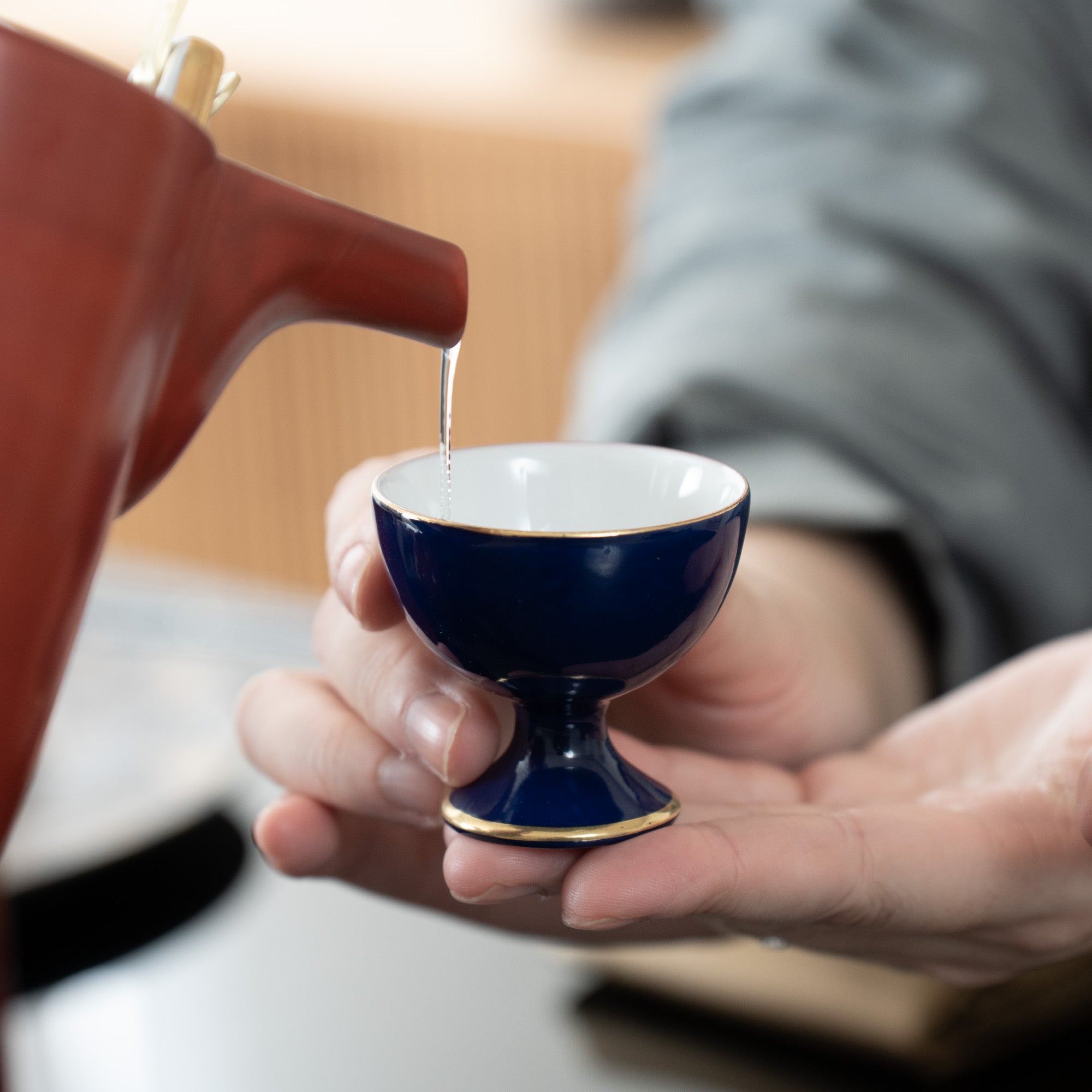 Charcoal Blue Sakazuki Sake Cup