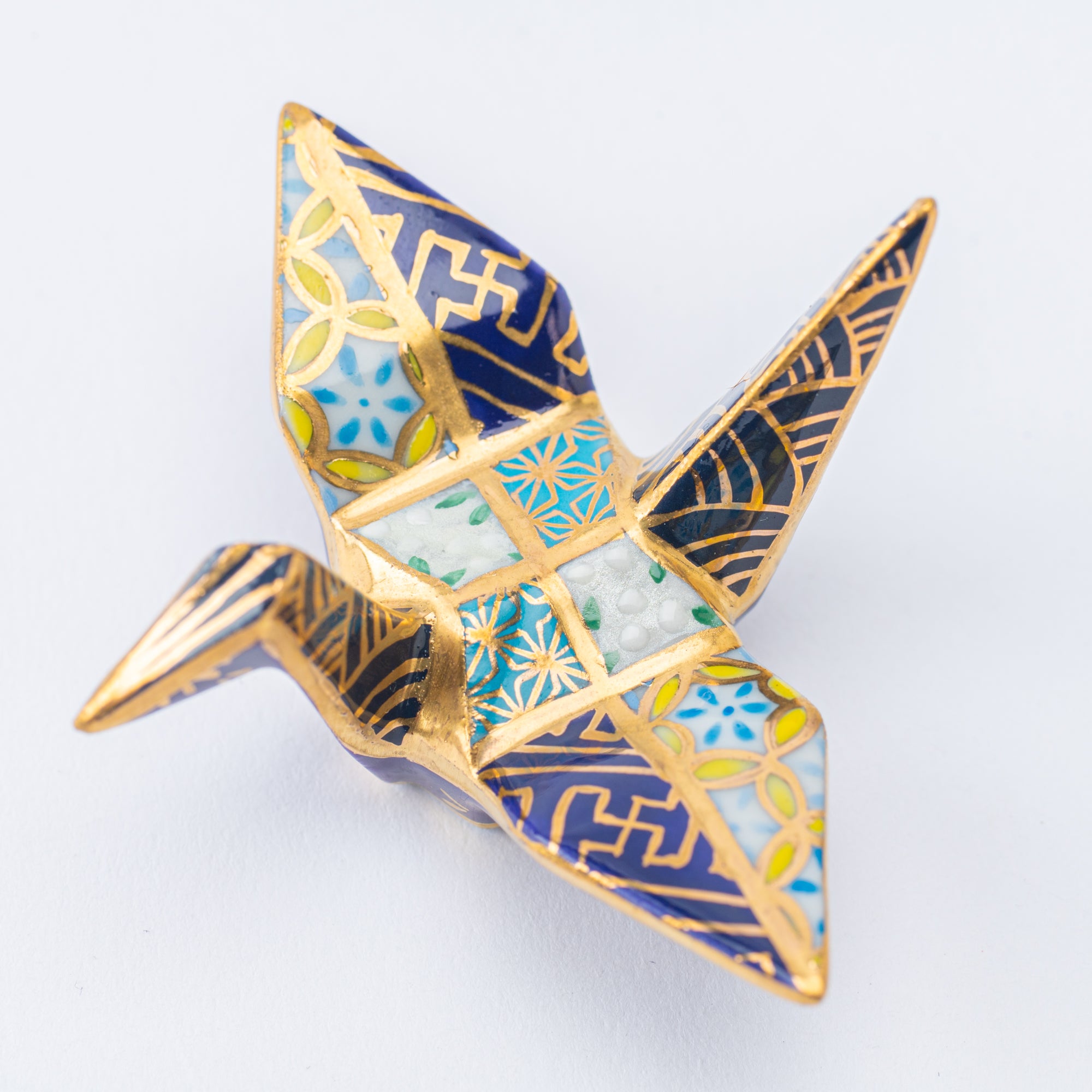 Gold-lined Origami Crane Chopstick Rest