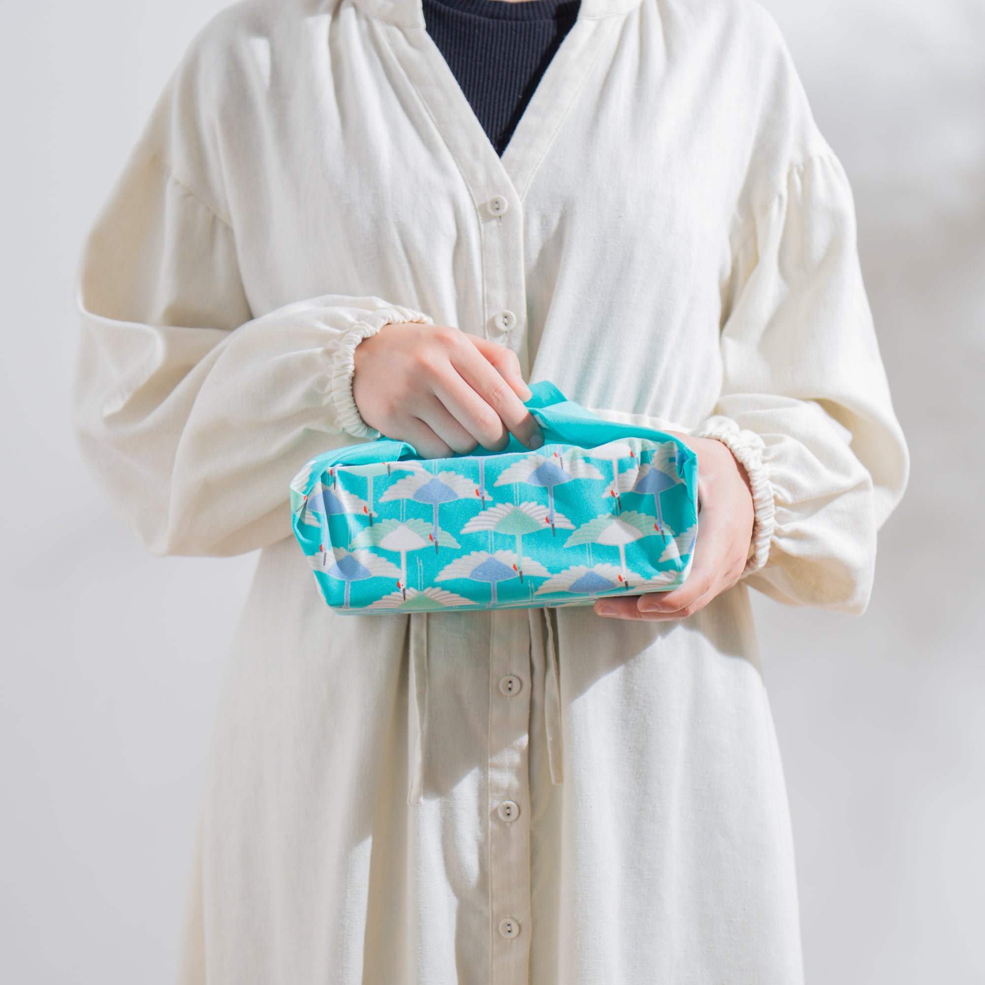 Cranes Organic Cotton Furoshiki 19.7 in
