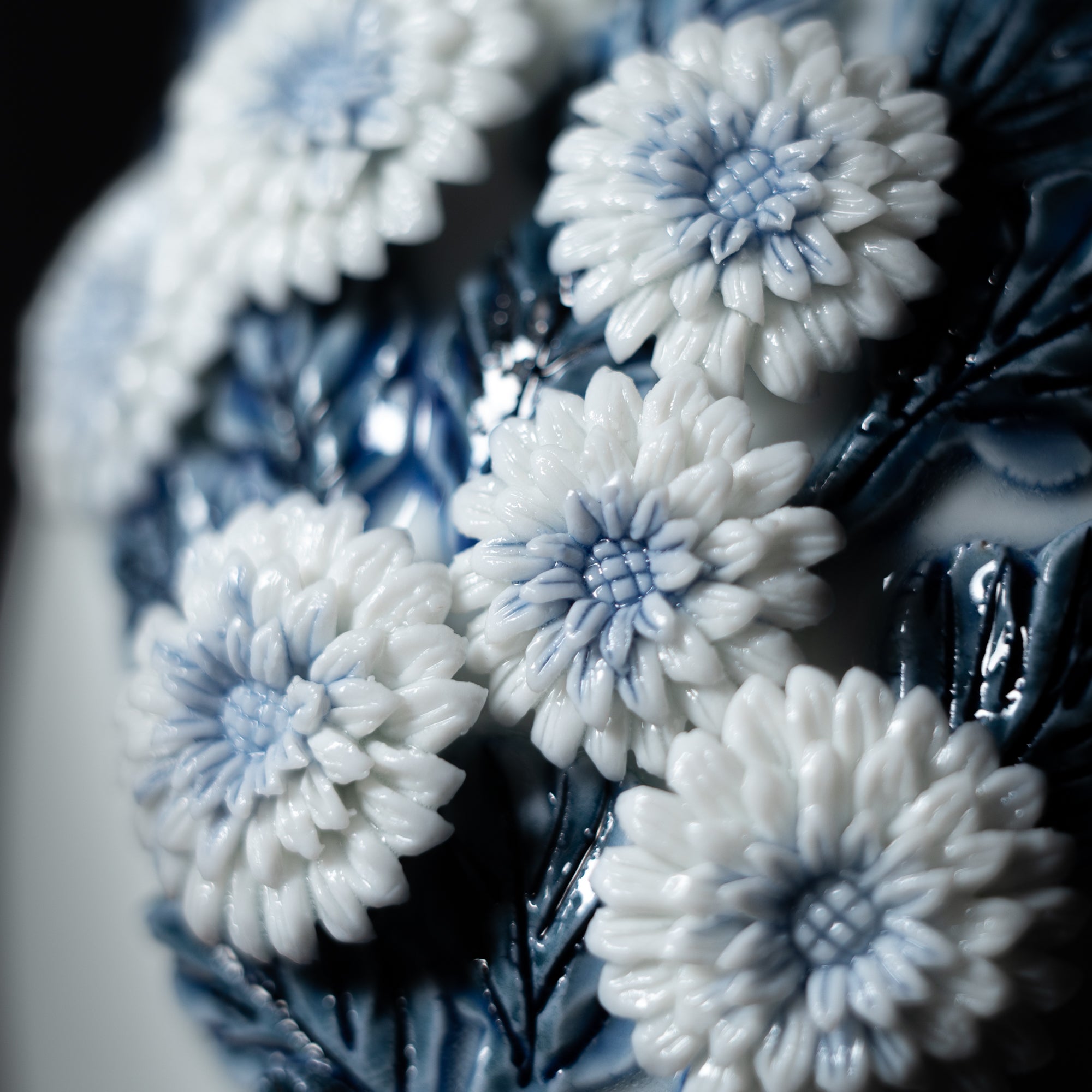 Hirado Chrysanthemum and Running Water Flower Vase